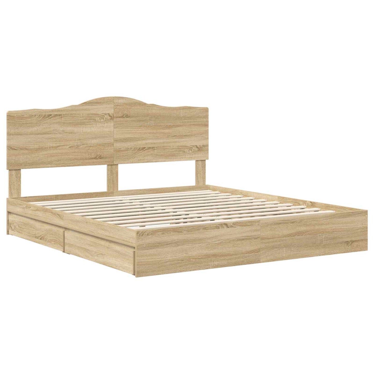 vidaXL Κρεβάτι Αποθήκης Δρύς Sonoma 180 x 200 cm Επεξεργασμένο ξύλο