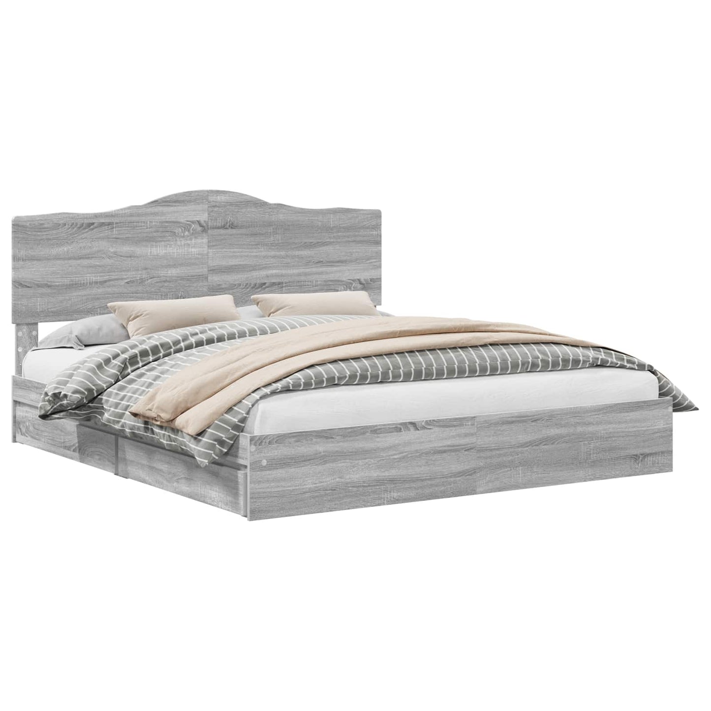 vidaXL Κρεβάτι Αποθήκης Γκρίζο Σονομα 180 x 200 cm Επεξεργασμένο ξύλο
