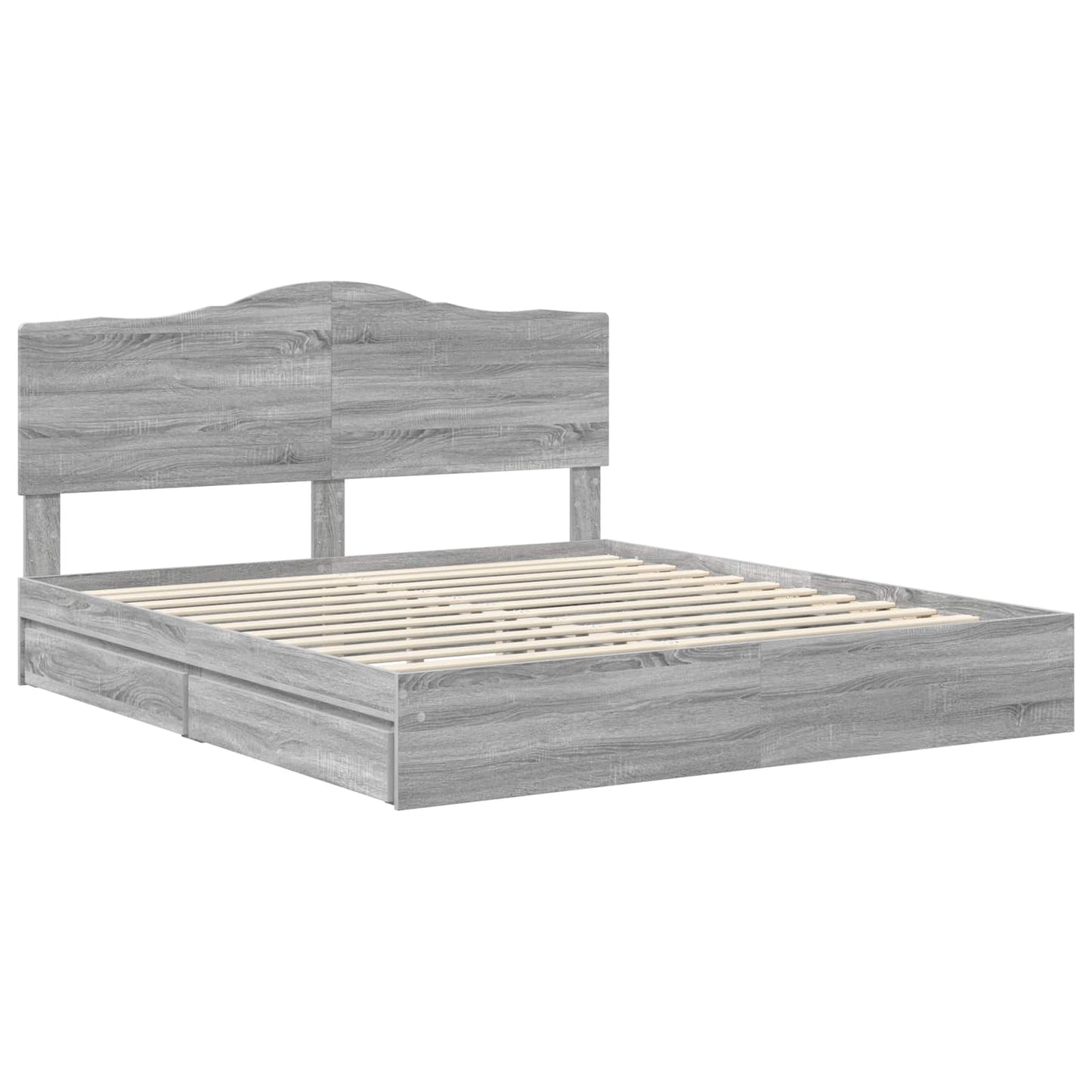 vidaXL Κρεβάτι Αποθήκης Γκρίζο Σονομα 180 x 200 cm Επεξεργασμένο ξύλο