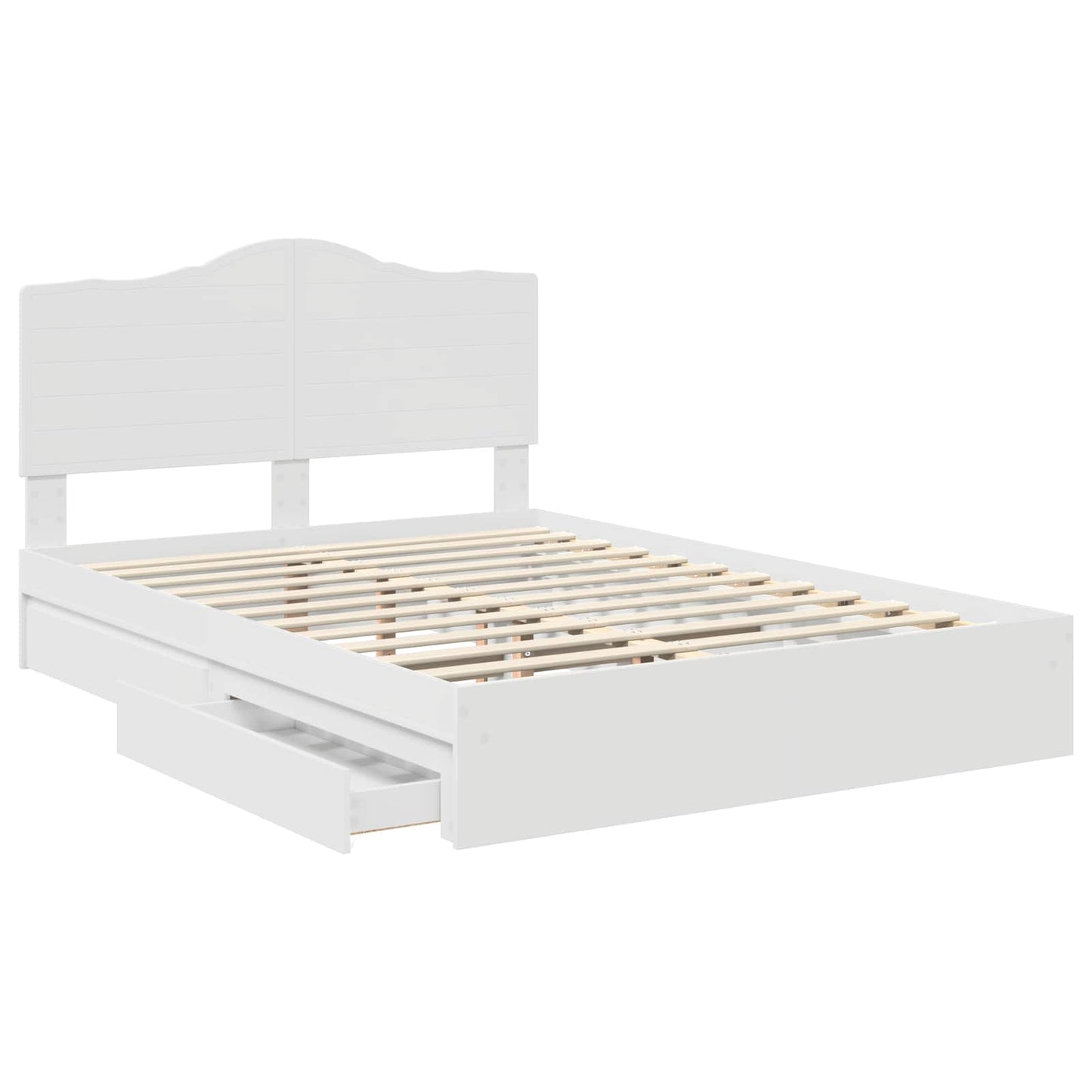 vidaXL Κρεβάτι Αποθήκης Λευκό 160 x 200 cm Επεξεργασμένο ξύλο