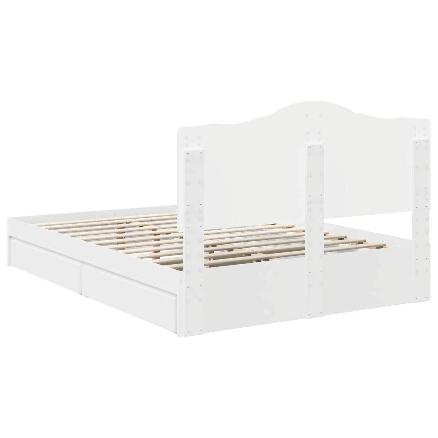 vidaXL Κρεβάτι Αποθήκης Λευκό 160 x 200 cm Επεξεργασμένο ξύλο