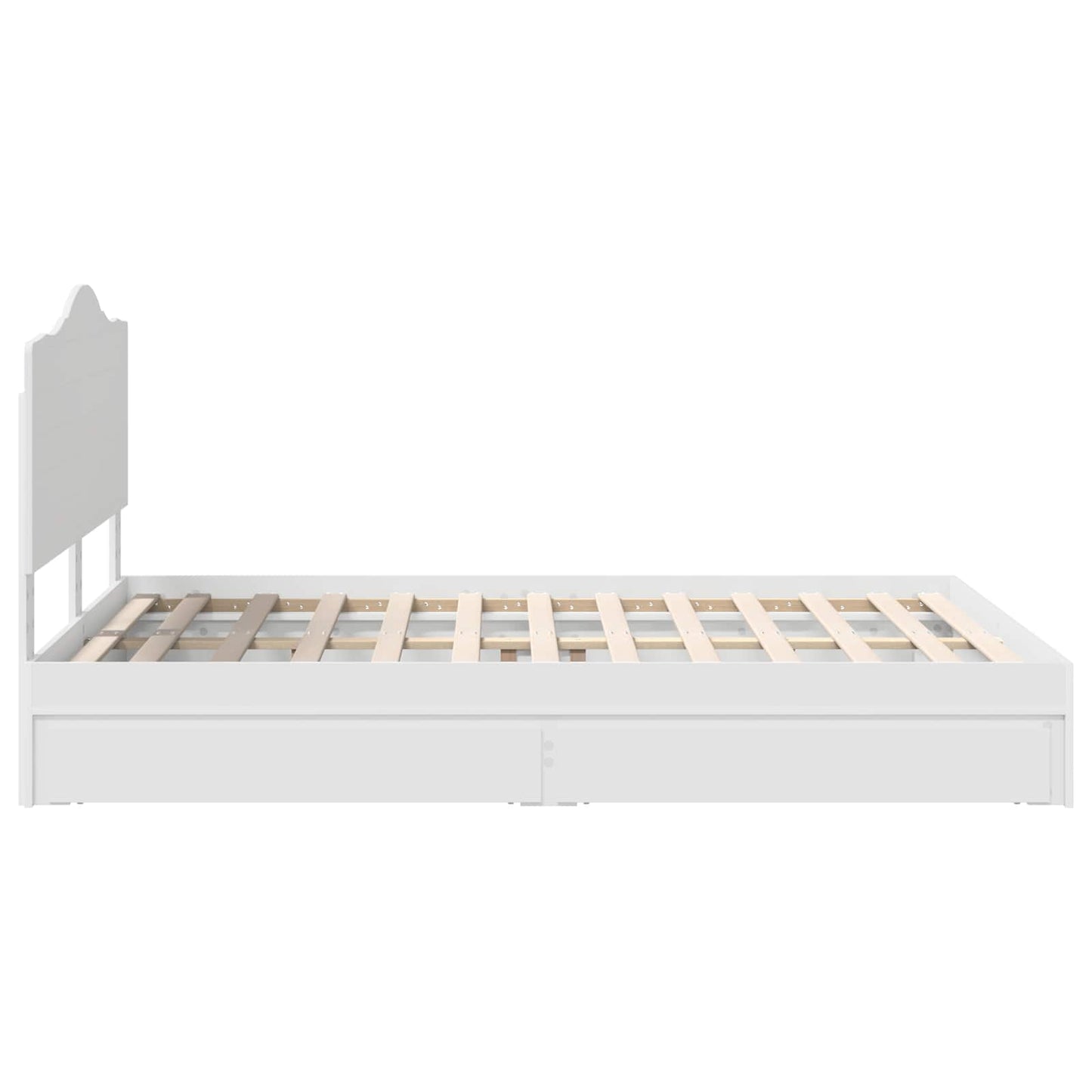 vidaXL Κρεβάτι Αποθήκης Λευκό 160 x 200 cm Επεξεργασμένο ξύλο