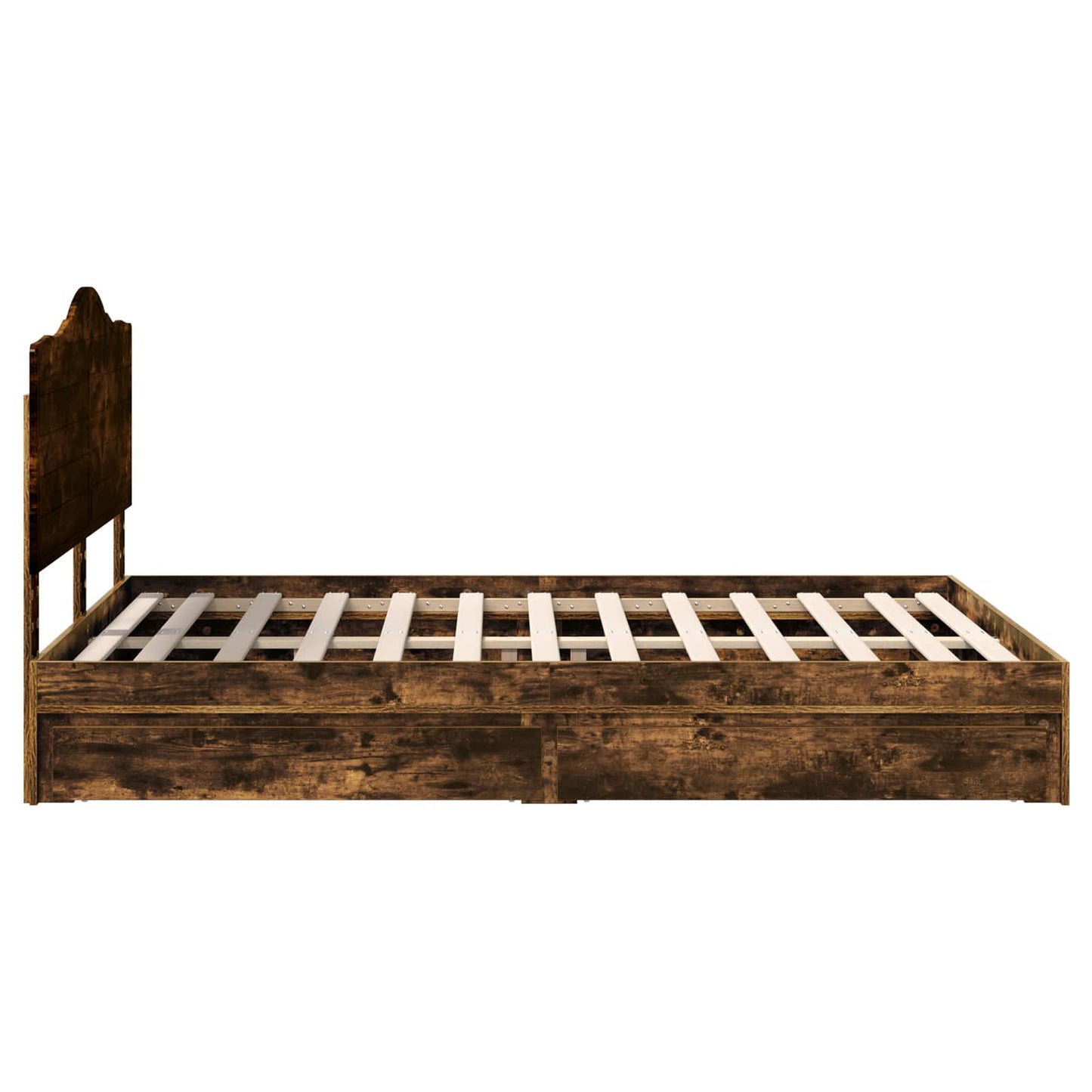 vidaXL Κρεβάτι Αποθήκης Καπνιστό Δρύς 160 x 200 cm Επεξεργασμένο ξύλο