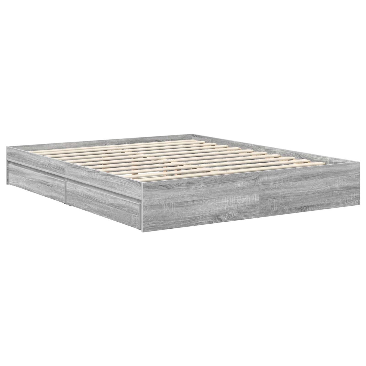 vidaXL Κρεβάτι Αποθήκης Γκρίζο Σονομα 160 x 200 cm Επεξεργασμένο ξύλο