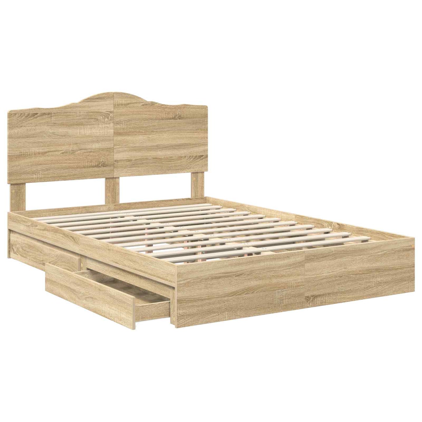 vidaXL Κρεβάτι Αποθήκης Δρύς Sonoma 150 x 200 cm Επεξεργασμένο ξύλο
