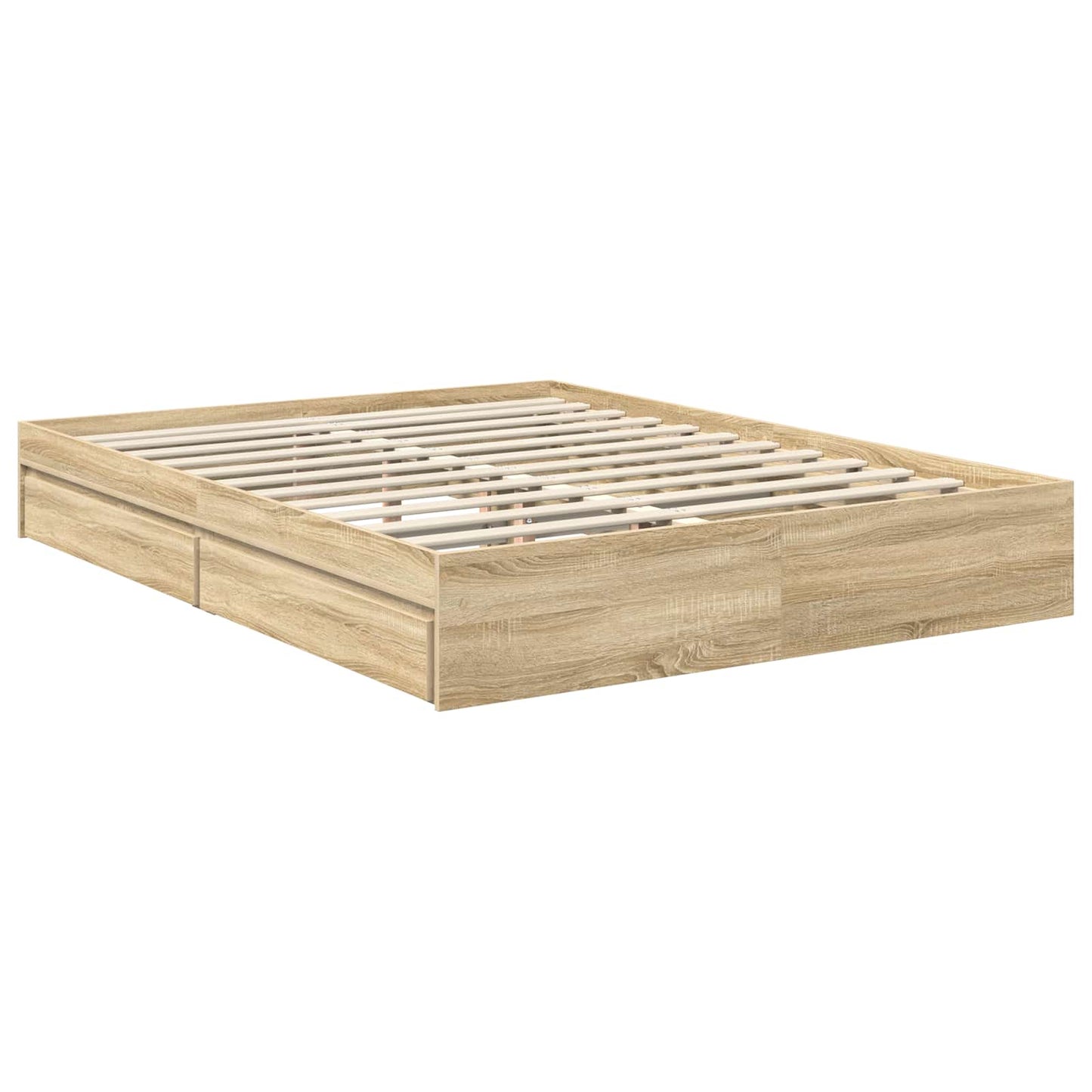 vidaXL Κρεβάτι Αποθήκης Δρύς Sonoma 150 x 200 cm Επεξεργασμένο ξύλο