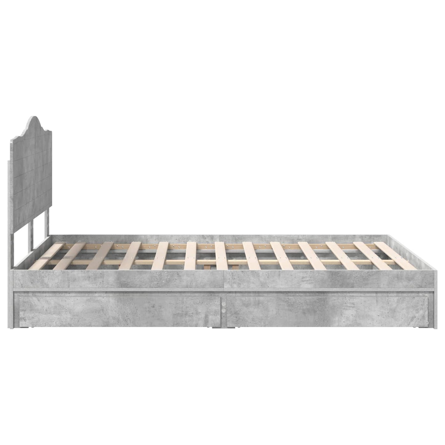 vidaXL Κρεβάτι Αποθήκης Σκυρόδεμα Γκρι 150 x 200 cm Επεξεργασμένο ξύλο