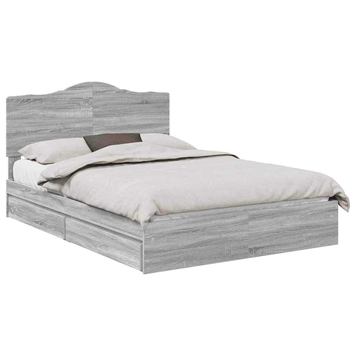 vidaXL Κρεβάτι Αποθήκης Γκρίζο Σονομα 150 x 200 cm Επεξεργασμένο ξύλο