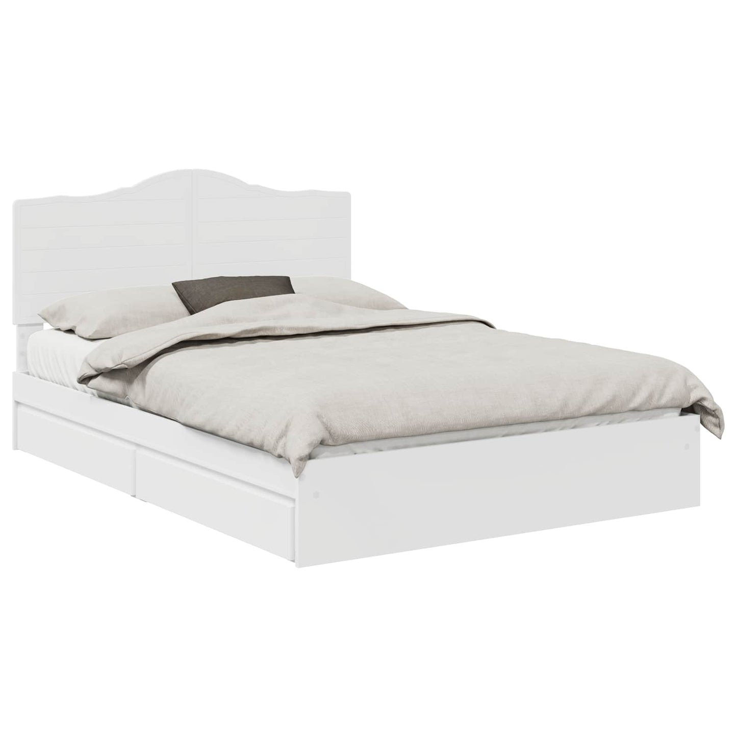 vidaXL Κρεβάτι Αποθήκης Λευκό 140 x 200 cm Επεξεργασμένο ξύλο