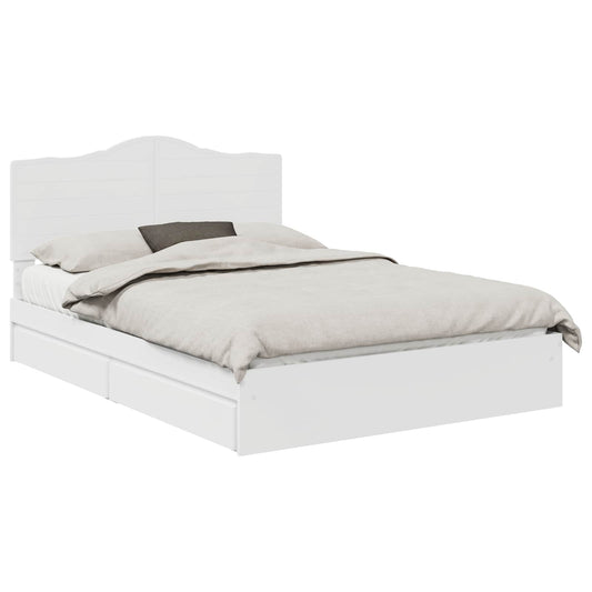 vidaXL Κρεβάτι Αποθήκης Λευκό 140 x 200 cm Επεξεργασμένο ξύλο
