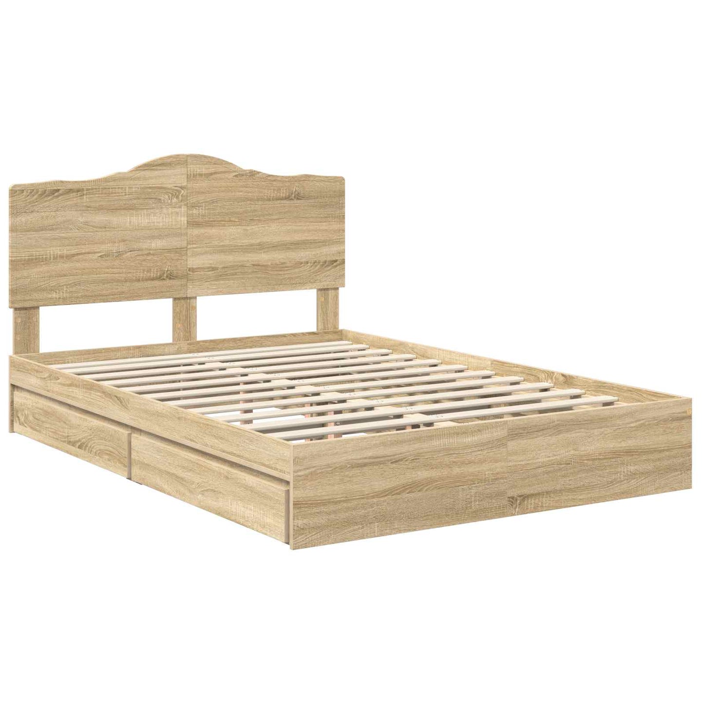 vidaXL Κρεβάτι Αποθήκης Δρύς Sonoma 140 x 200 cm Επεξεργασμένο ξύλο