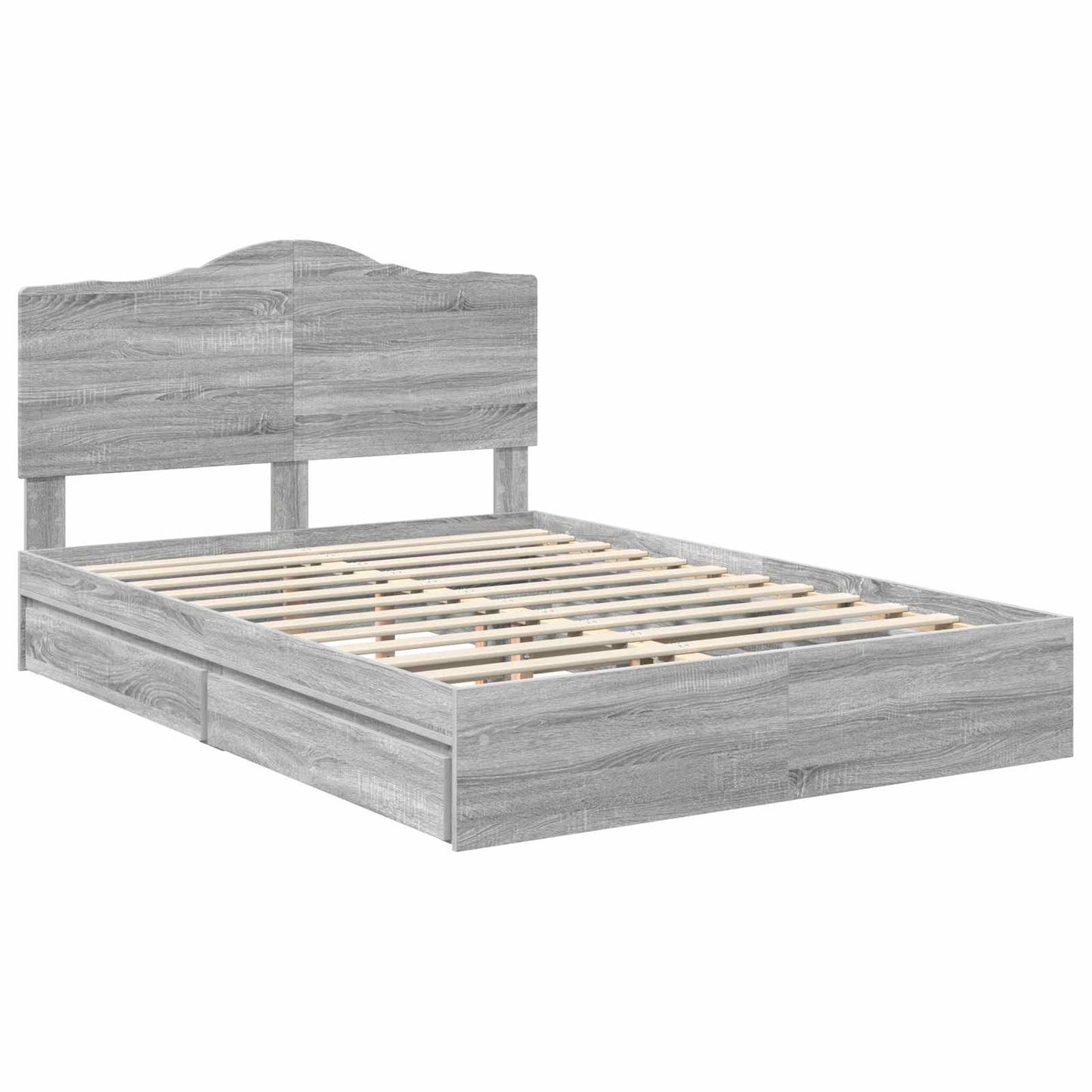 vidaXL Κρεβάτι Αποθήκης Γκρίζο Σονομα 140 x 200 cm Επεξεργασμένο ξύλο