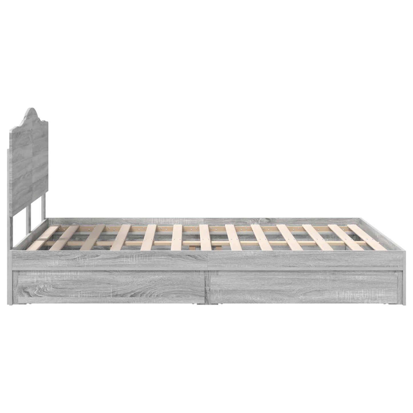 vidaXL Κρεβάτι Αποθήκης Γκρίζο Σονομα 140 x 200 cm Επεξεργασμένο ξύλο