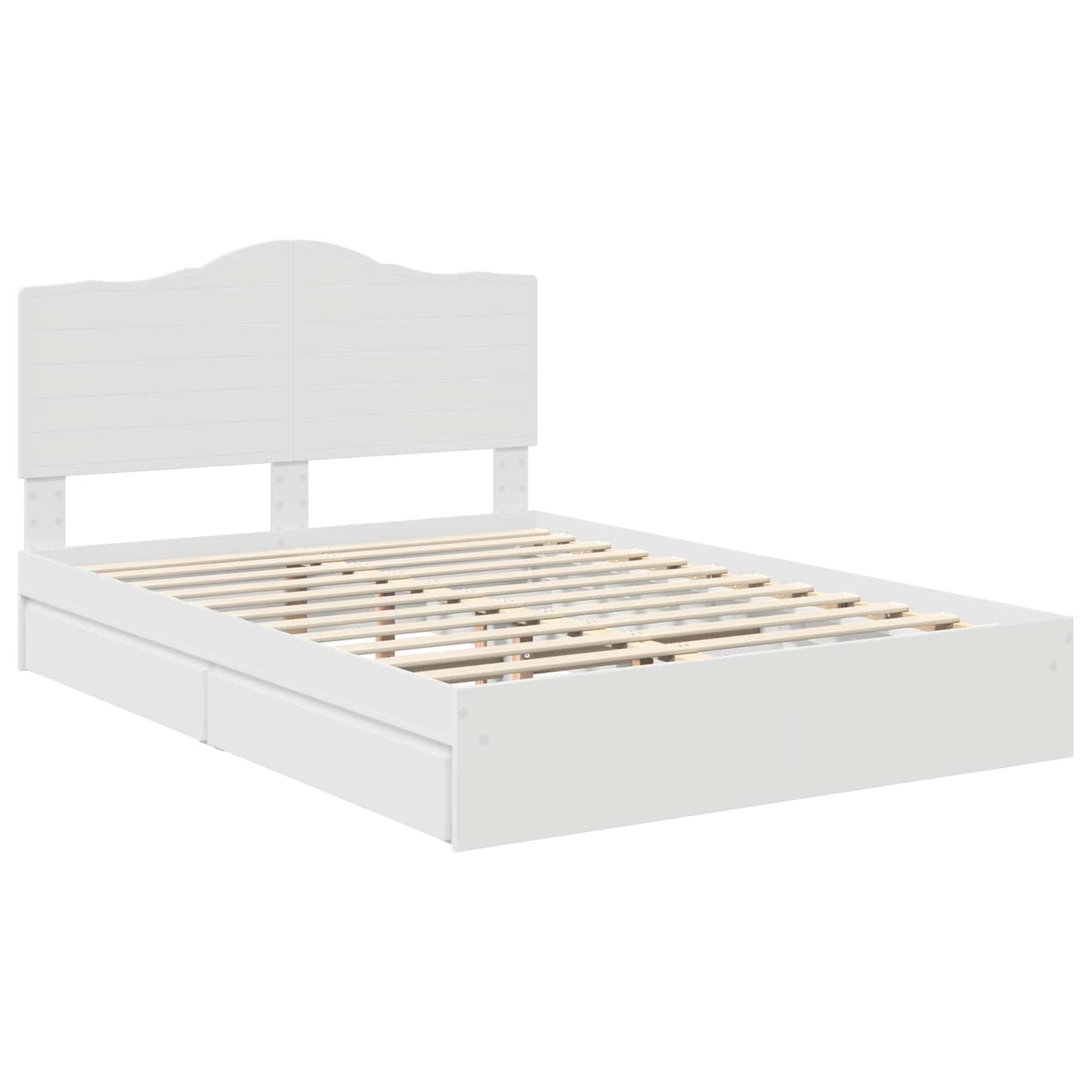 vidaXL Κρεβάτι Αποθήκης Λευκό 140 x 190 cm Επεξεργασμένο ξύλο
