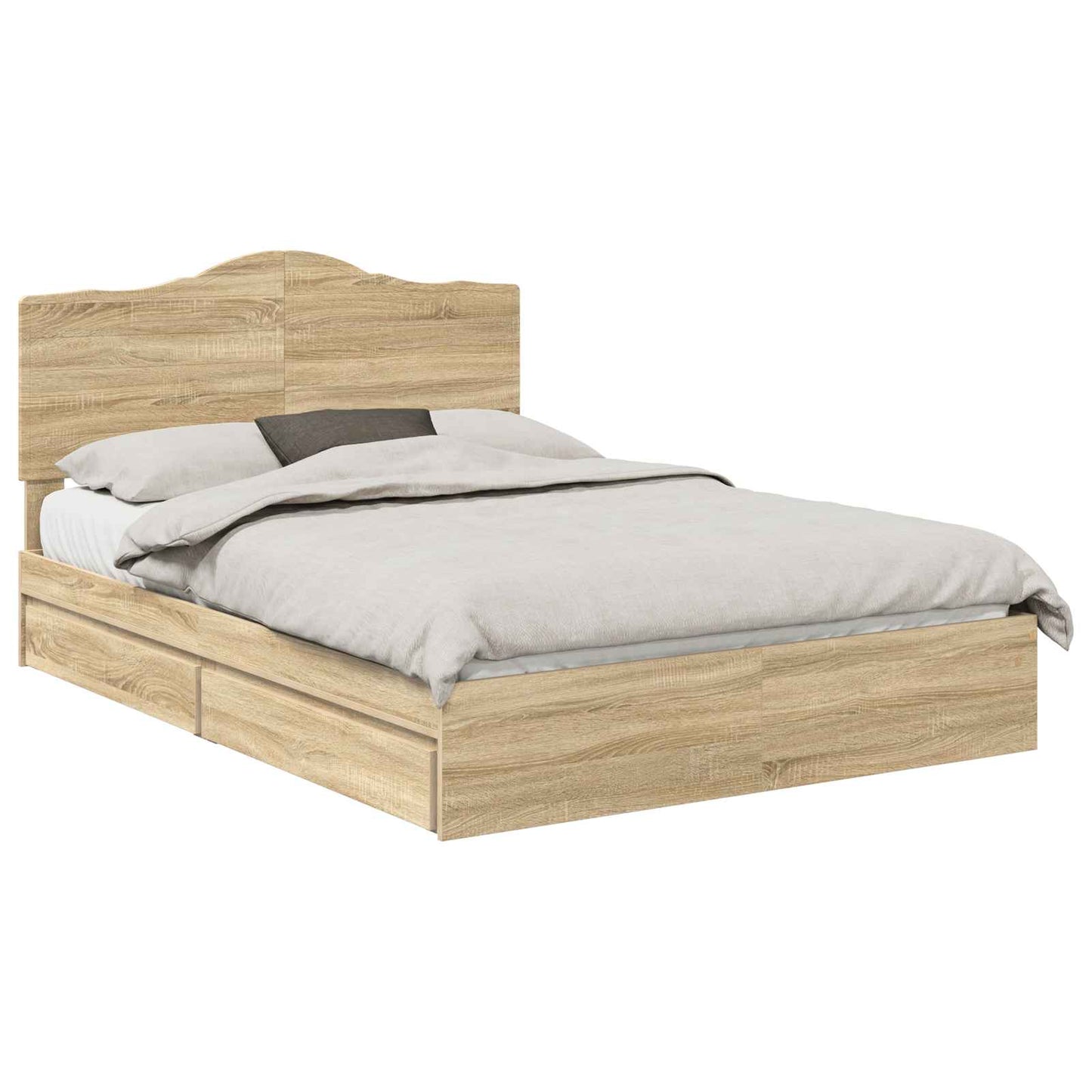 vidaXL Κρεβάτι Αποθήκης Δρύς Sonoma 140 x 190 cm Επεξεργασμένο ξύλο