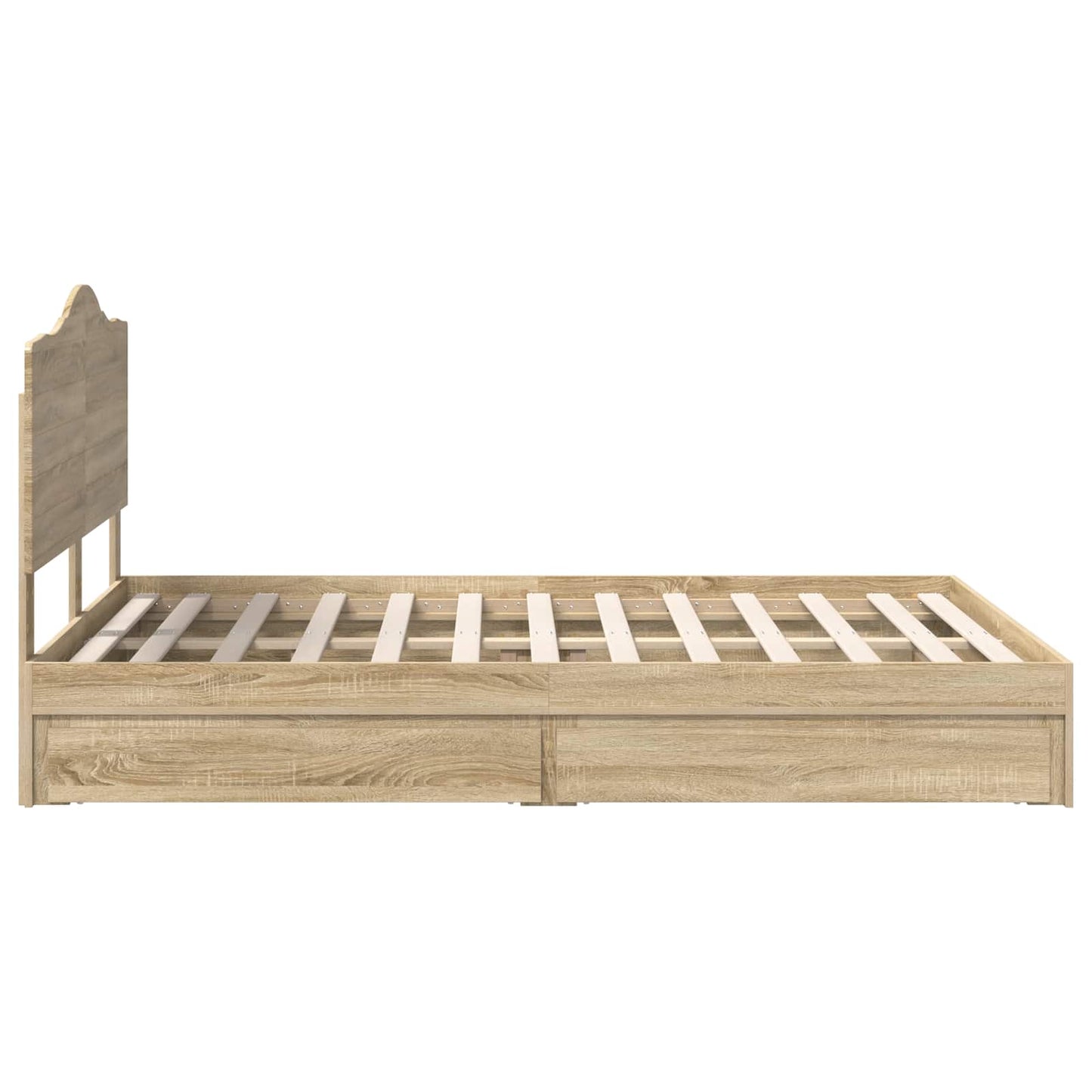 vidaXL Κρεβάτι Αποθήκης Δρύς Sonoma 140 x 190 cm Επεξεργασμένο ξύλο