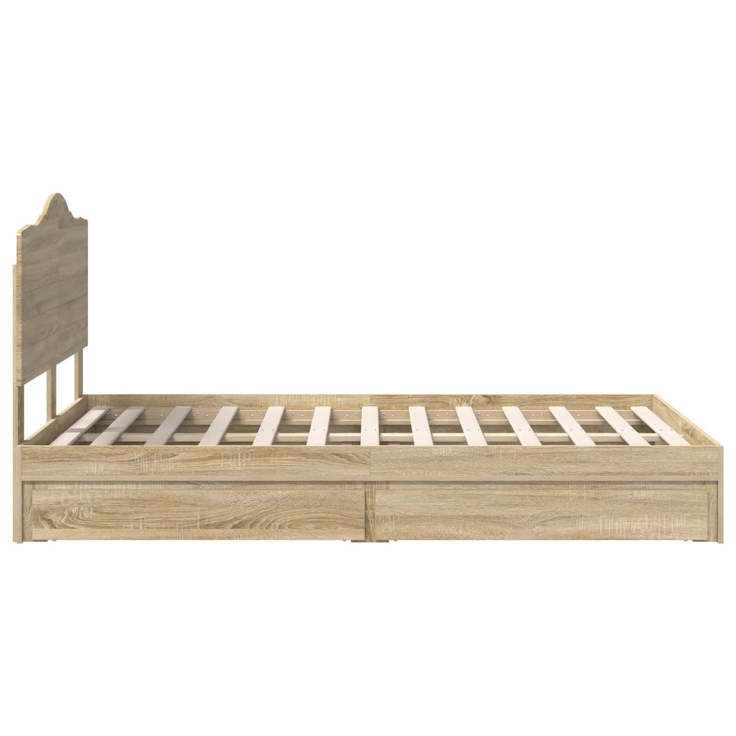 vidaXL Κρεβάτι Αποθήκης Δρύς Sonoma 135 x 190 cm Επεξεργασμένο ξύλο