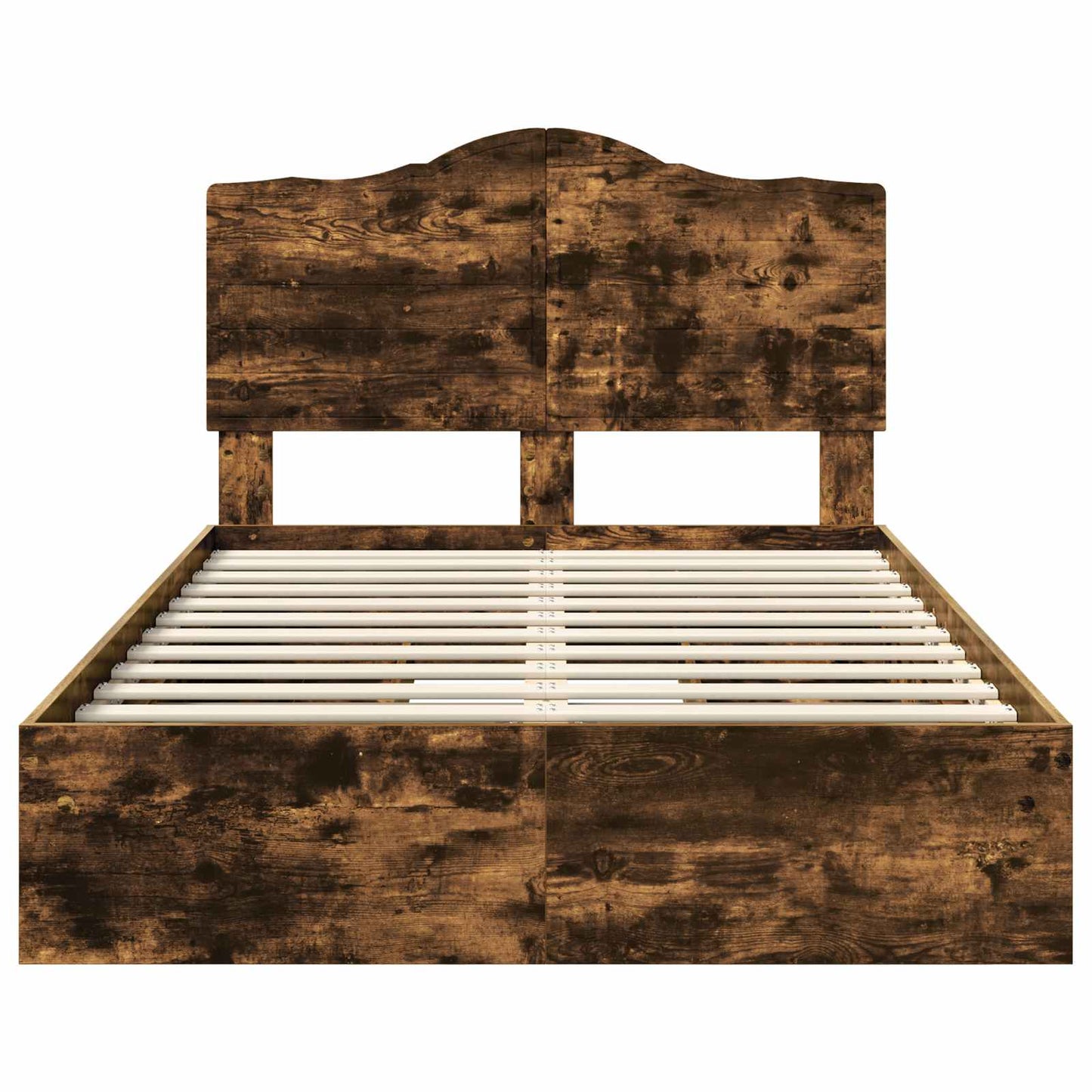 vidaXL Κρεβάτι Αποθήκης Καπνιστό Δρύς 135 x 190 cm Επεξεργασμένο ξύλο