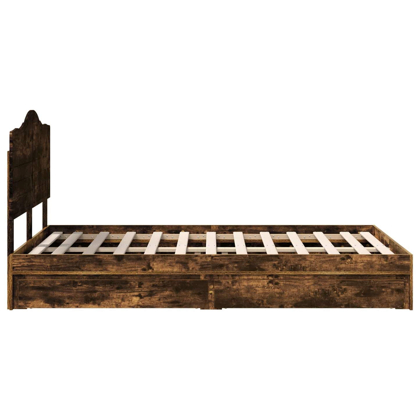 vidaXL Κρεβάτι Αποθήκης Καπνιστό Δρύς 135 x 190 cm Επεξεργασμένο ξύλο
