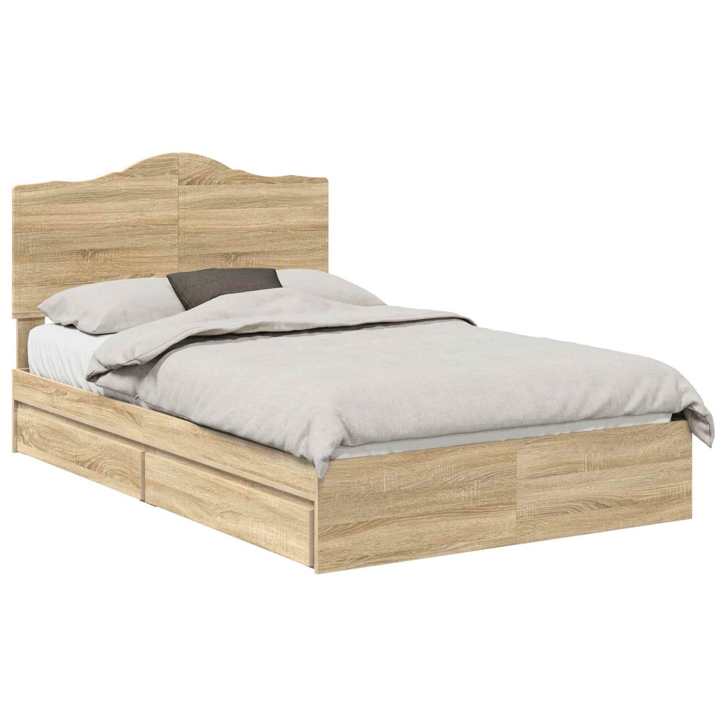 vidaXL Κρεβάτι Αποθήκης Δρύς Sonoma 120 x 200 cm Επεξεργασμένο ξύλο