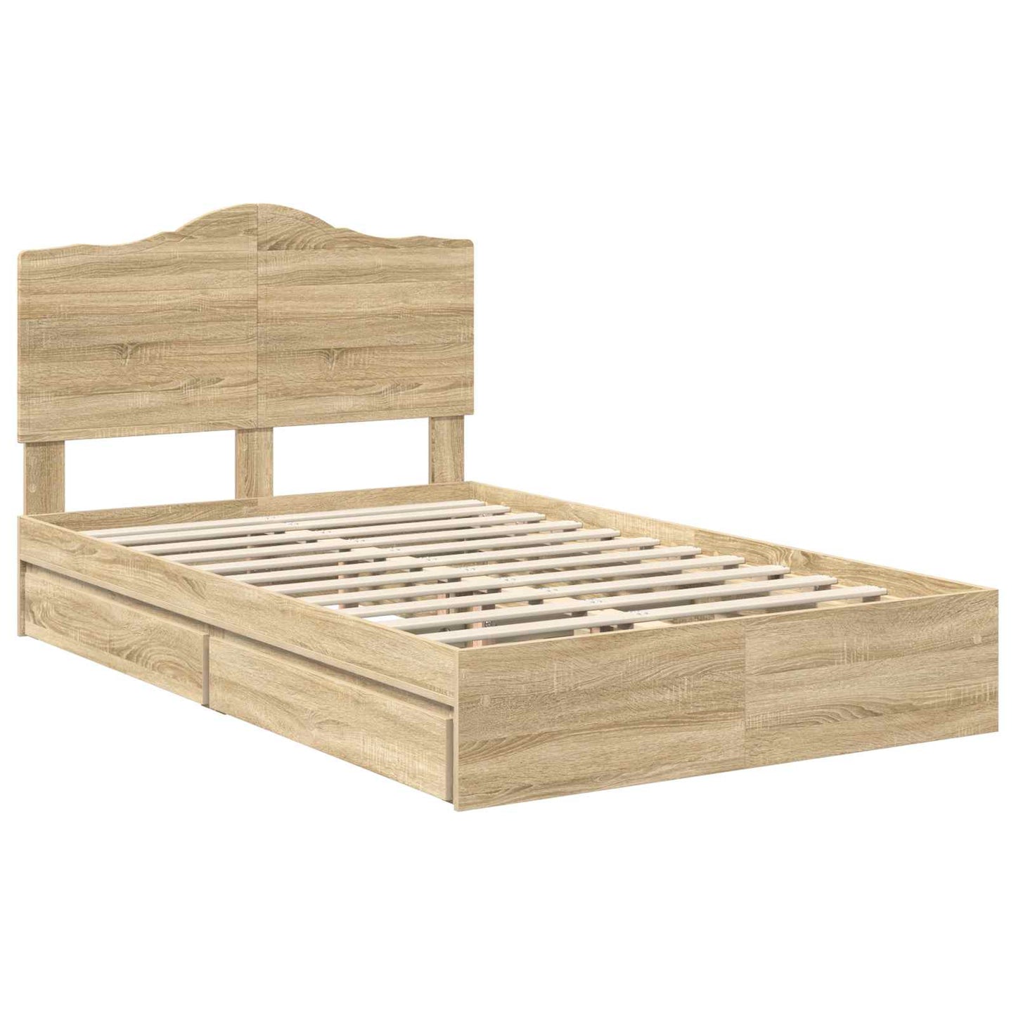 vidaXL Κρεβάτι Αποθήκης Δρύς Sonoma 120 x 200 cm Επεξεργασμένο ξύλο