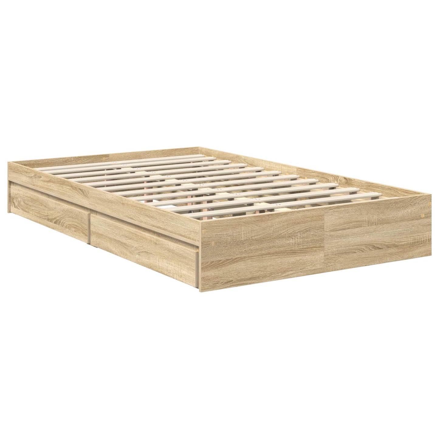 vidaXL Κρεβάτι Αποθήκης Δρύς Sonoma 120 x 200 cm Επεξεργασμένο ξύλο