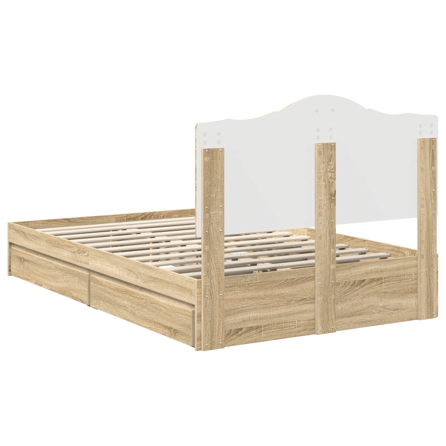vidaXL Κρεβάτι Αποθήκης Δρύς Sonoma 120 x 200 cm Επεξεργασμένο ξύλο