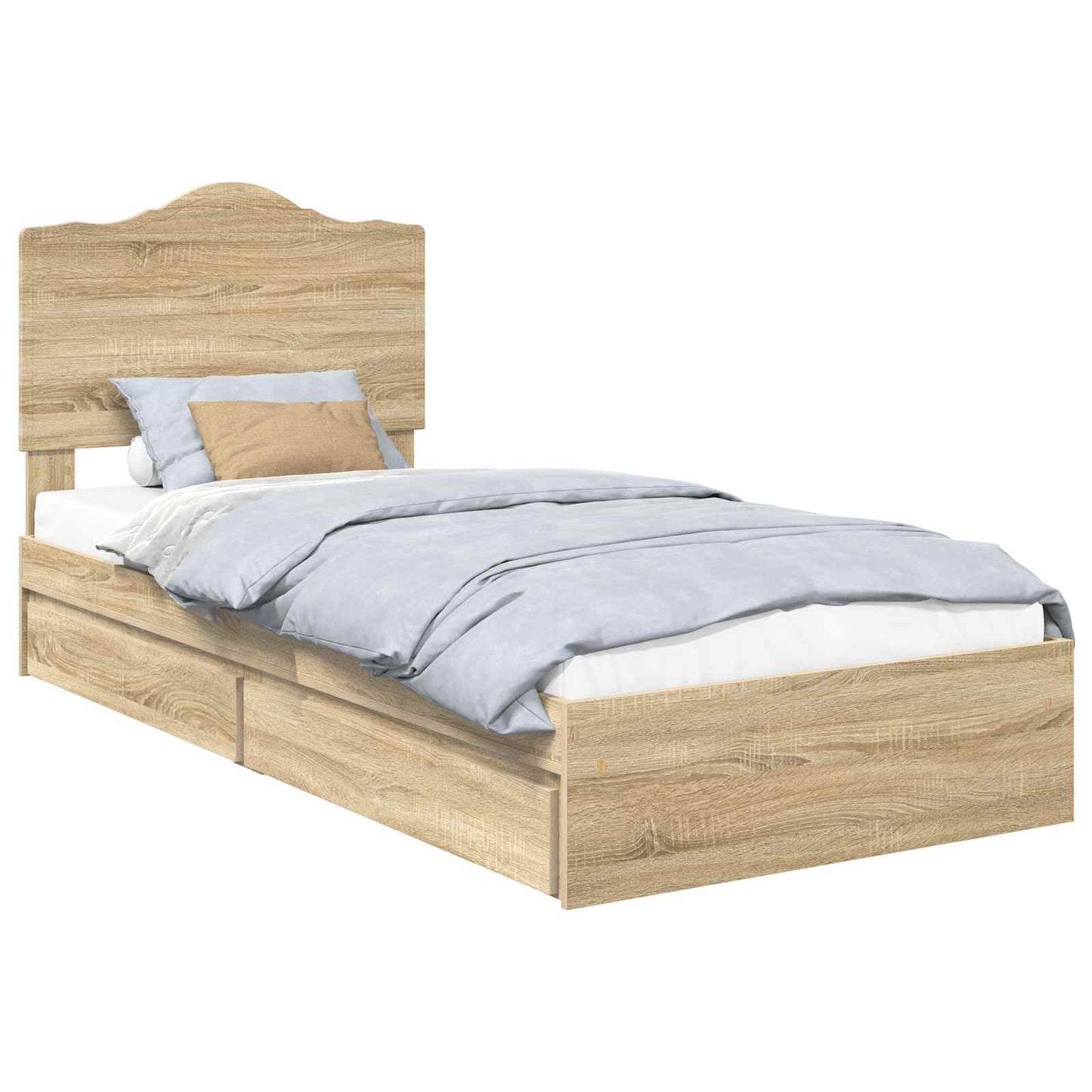 vidaXL Κρεβάτι Αποθήκης Δρύς Sonoma 100 x 200 cm Επεξεργασμένο ξύλο