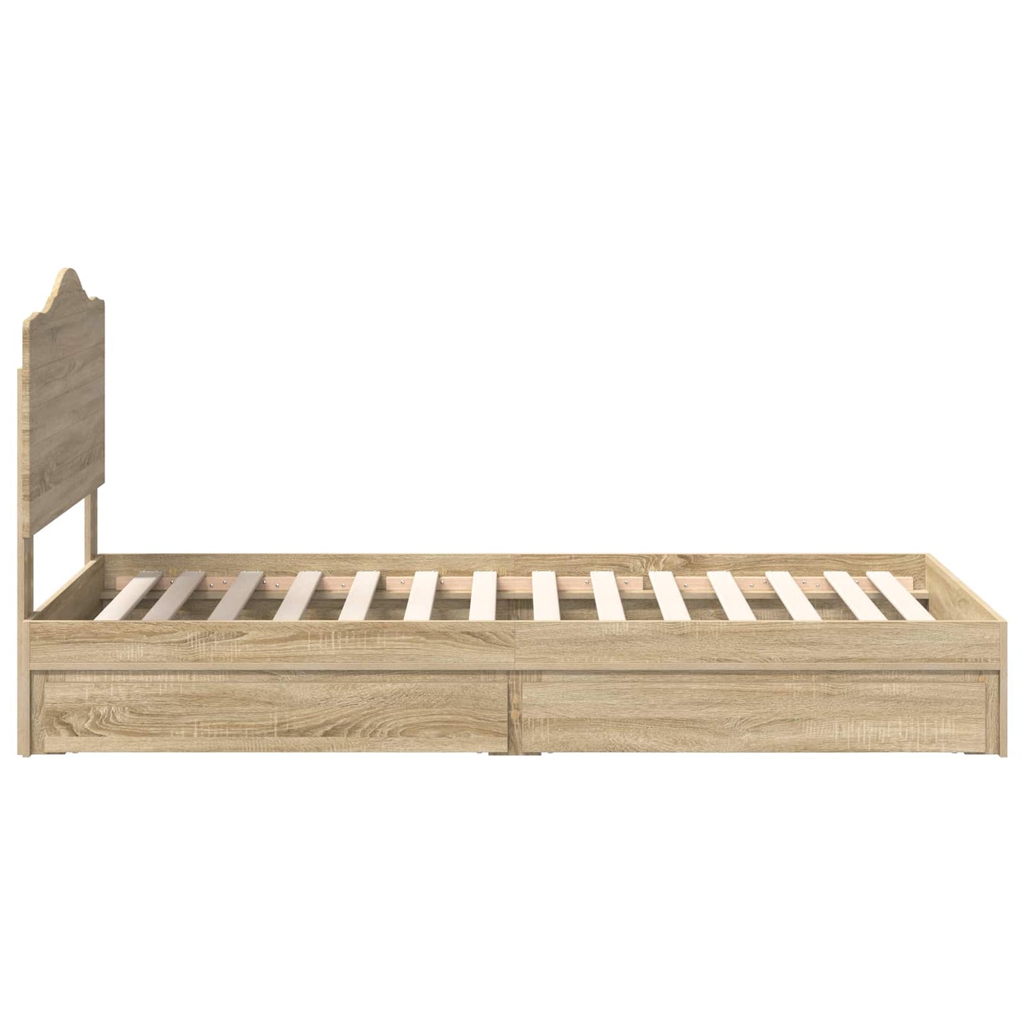 vidaXL Κρεβάτι Αποθήκης Δρύς Sonoma 100 x 200 cm Επεξεργασμένο ξύλο