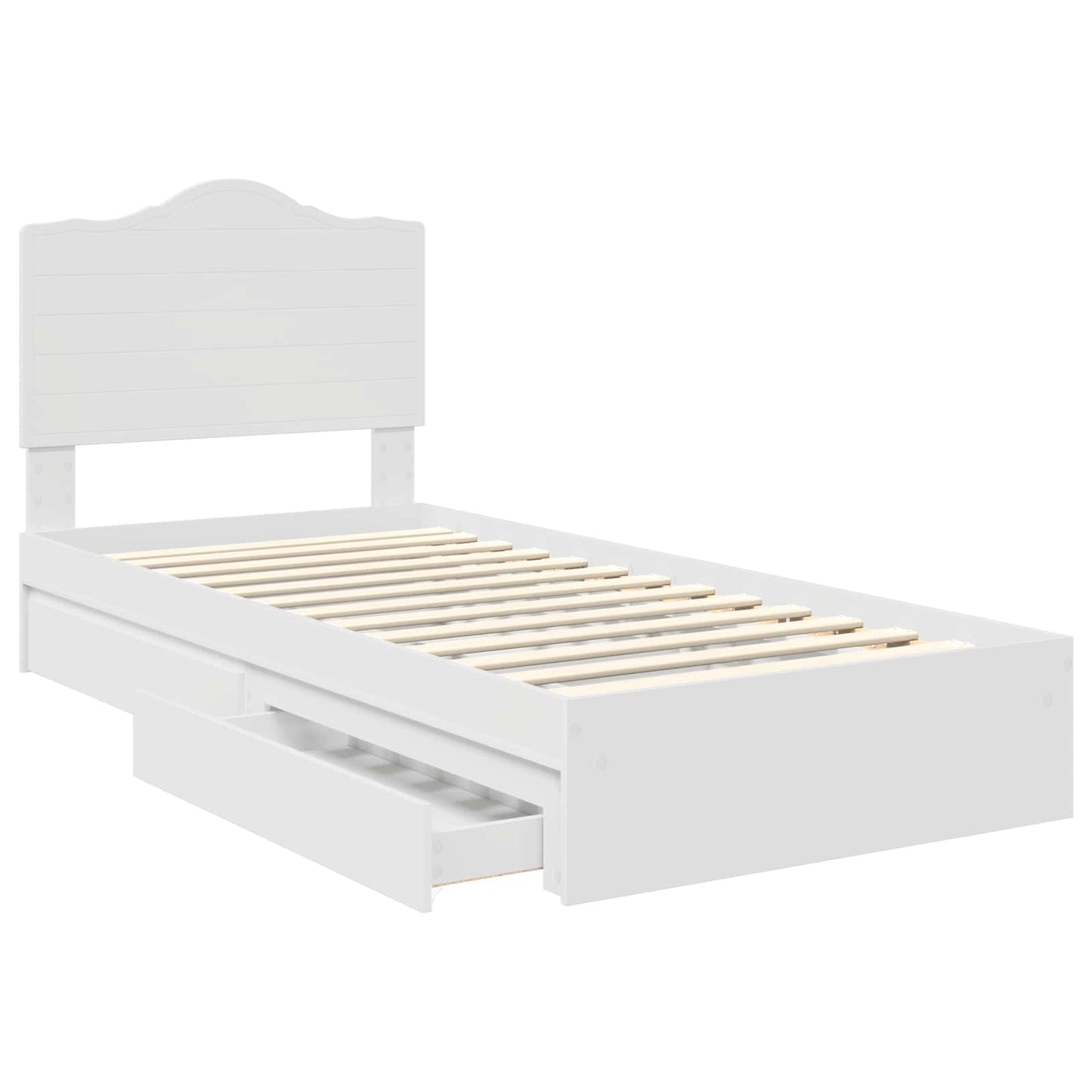 vidaXL Κρεβάτι Αποθήκης Λευκό 90 x 200 cm Επεξεργασμένο ξύλο