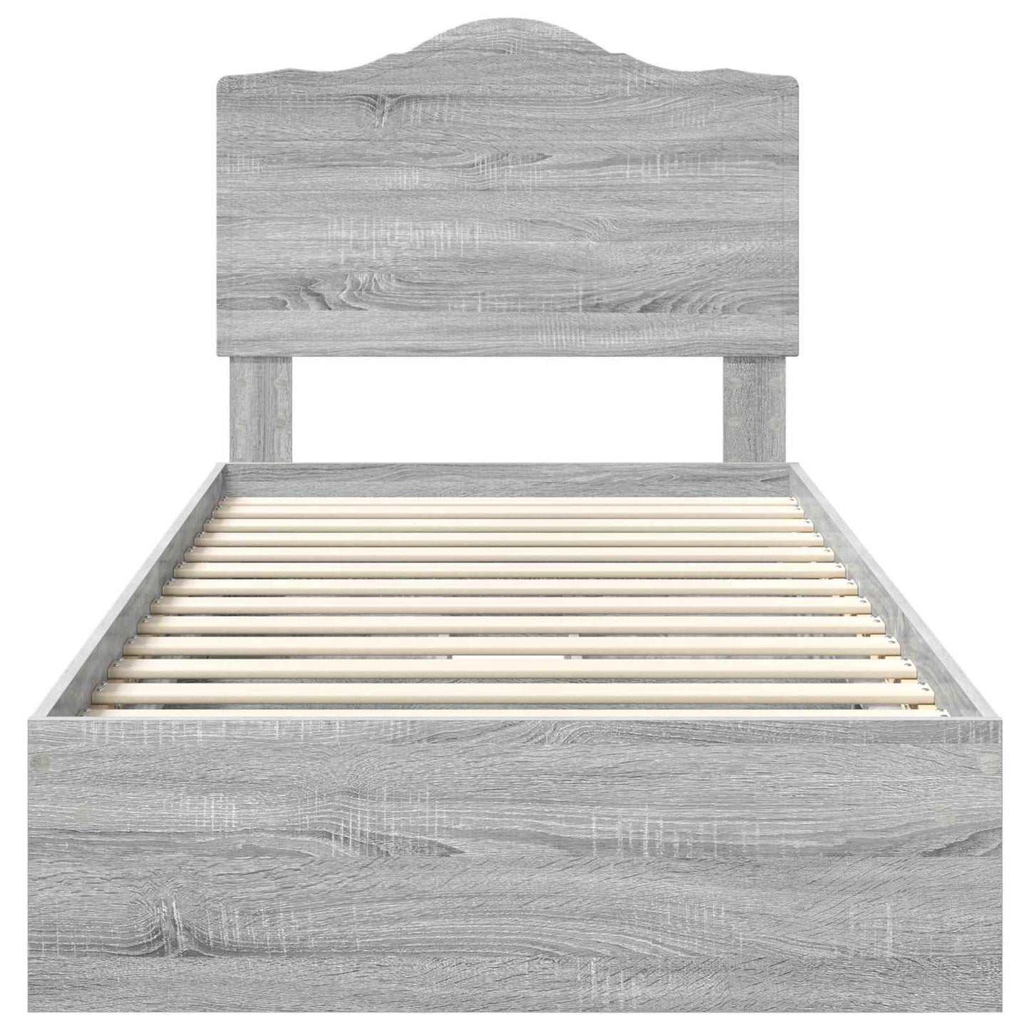 vidaXL Κρεβάτι Αποθήκης Γκρίζο Σονομα 90 x 200 cm Επεξεργασμένο ξύλο