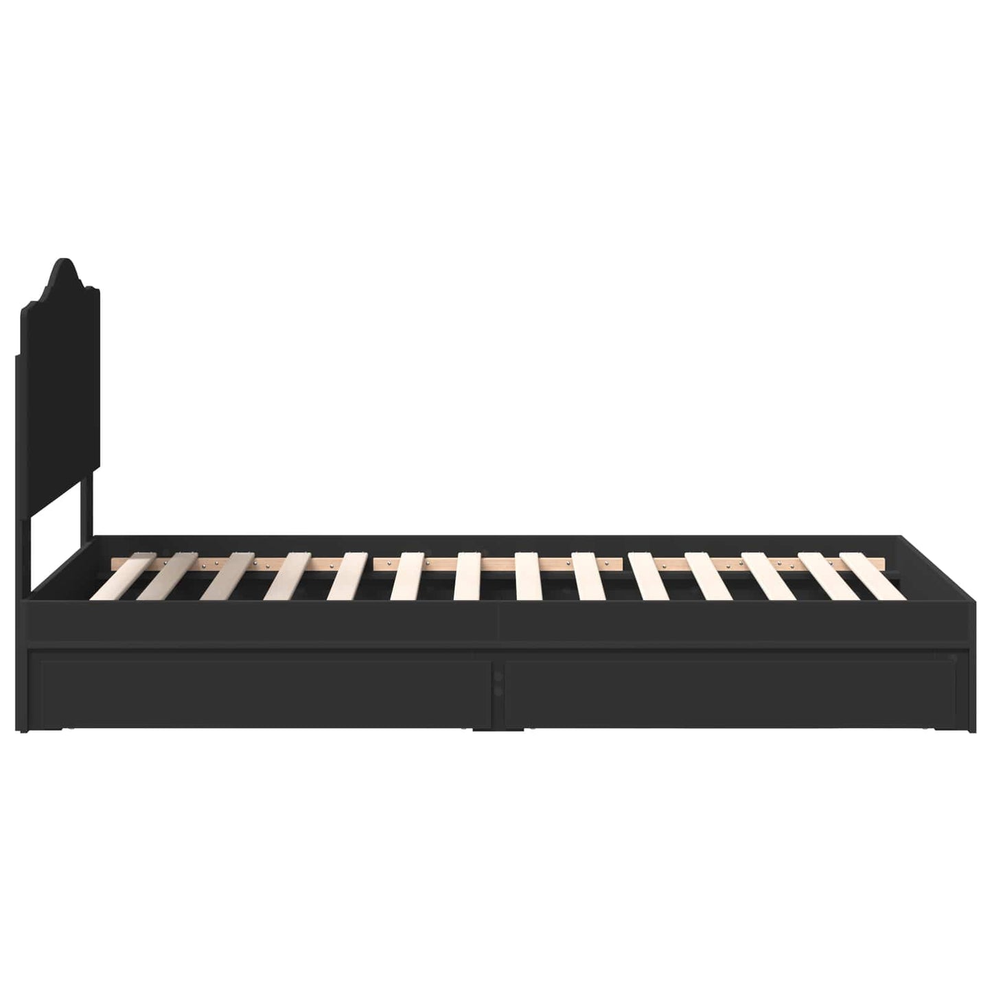 vidaXL Κρεβάτι Αποθήκης Μαύρο 90 x 190 cm Επεξεργασμένο ξύλο