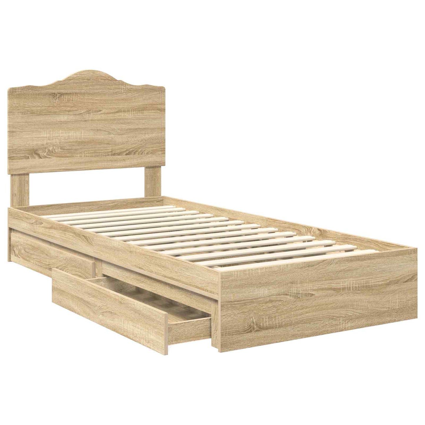 vidaXL Κρεβάτι Αποθήκης Δρύς Sonoma 90 x 190 cm Επεξεργασμένο ξύλο