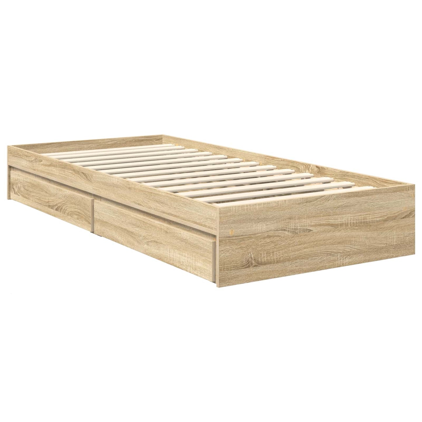 vidaXL Κρεβάτι Αποθήκης Δρύς Sonoma 90 x 190 cm Επεξεργασμένο ξύλο