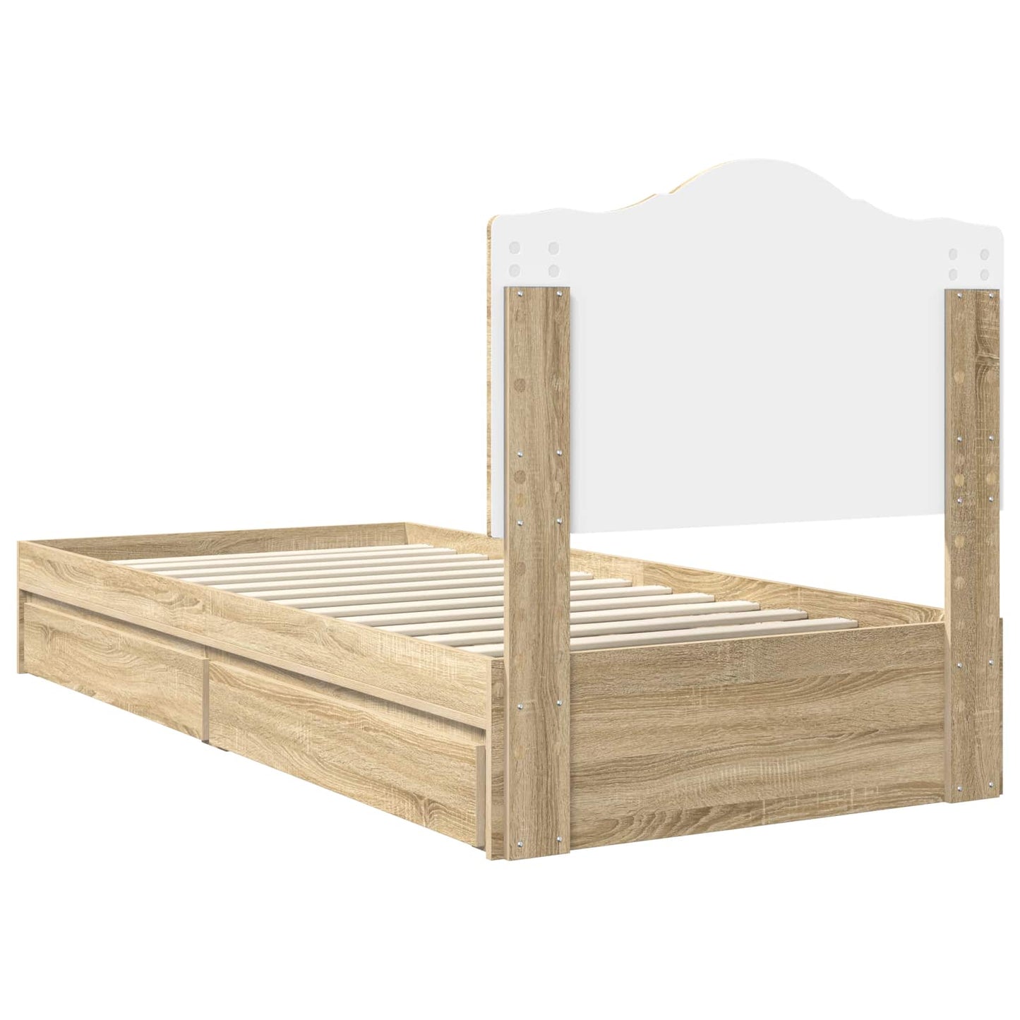 vidaXL Κρεβάτι Αποθήκης Δρύς Sonoma 90 x 190 cm Επεξεργασμένο ξύλο