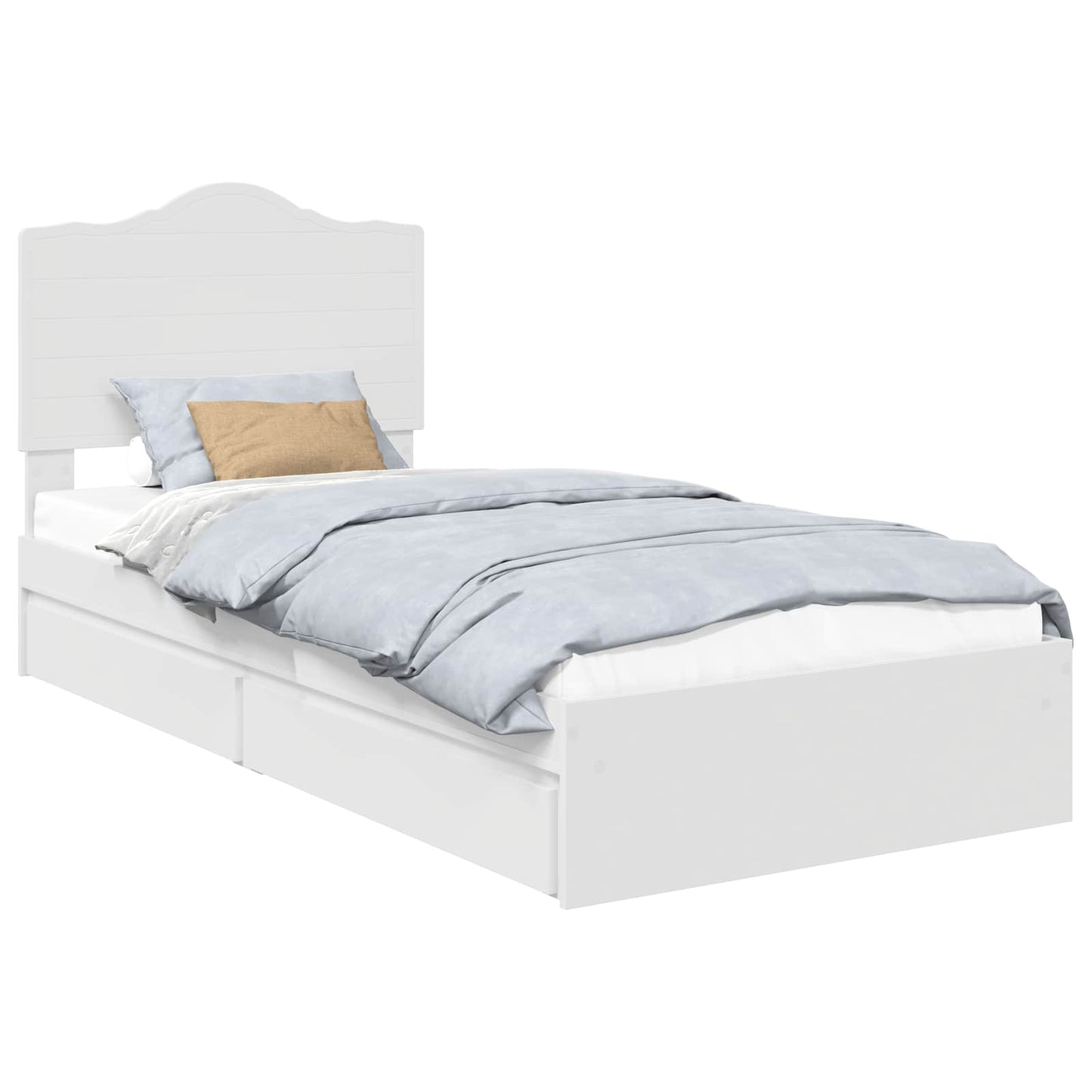 vidaXL Κρεβάτι Αποθήκης Λευκό 70 x 190 cm Επεξεργασμένο ξύλο