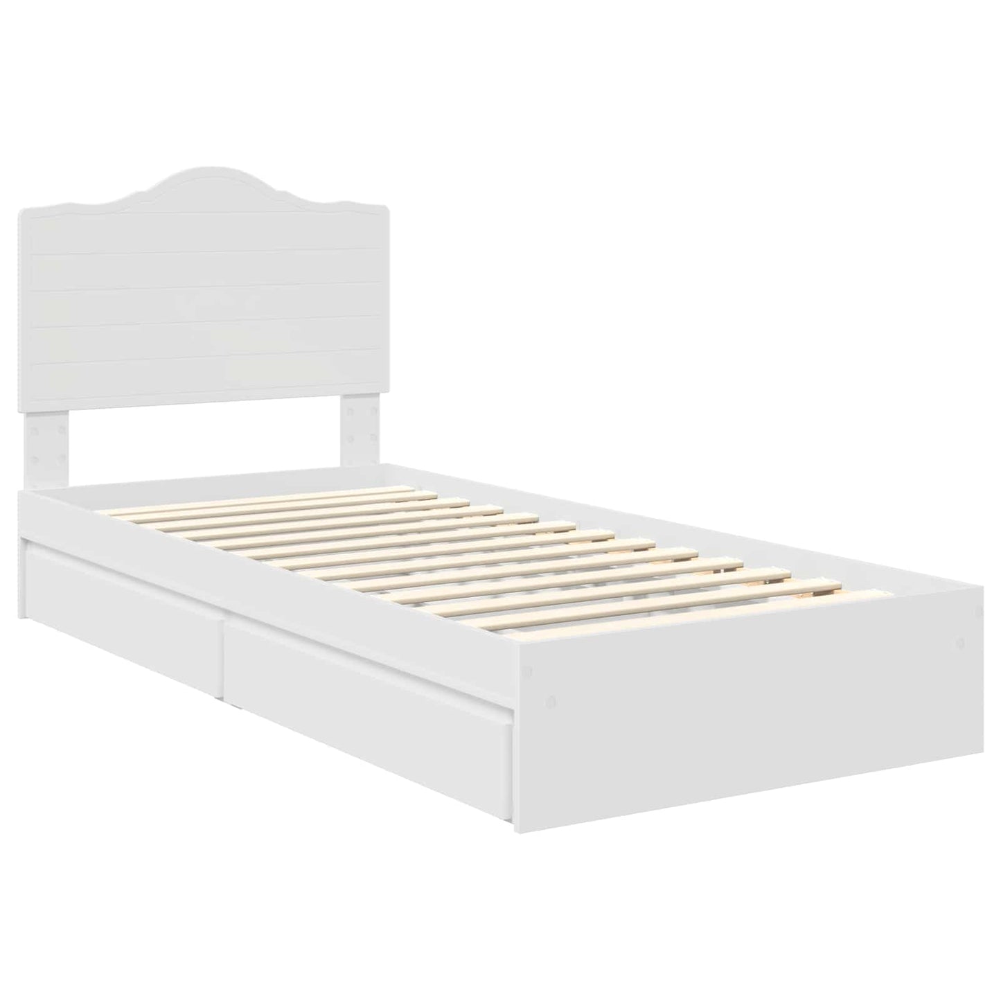 vidaXL Κρεβάτι Αποθήκης Λευκό 70 x 190 cm Επεξεργασμένο ξύλο