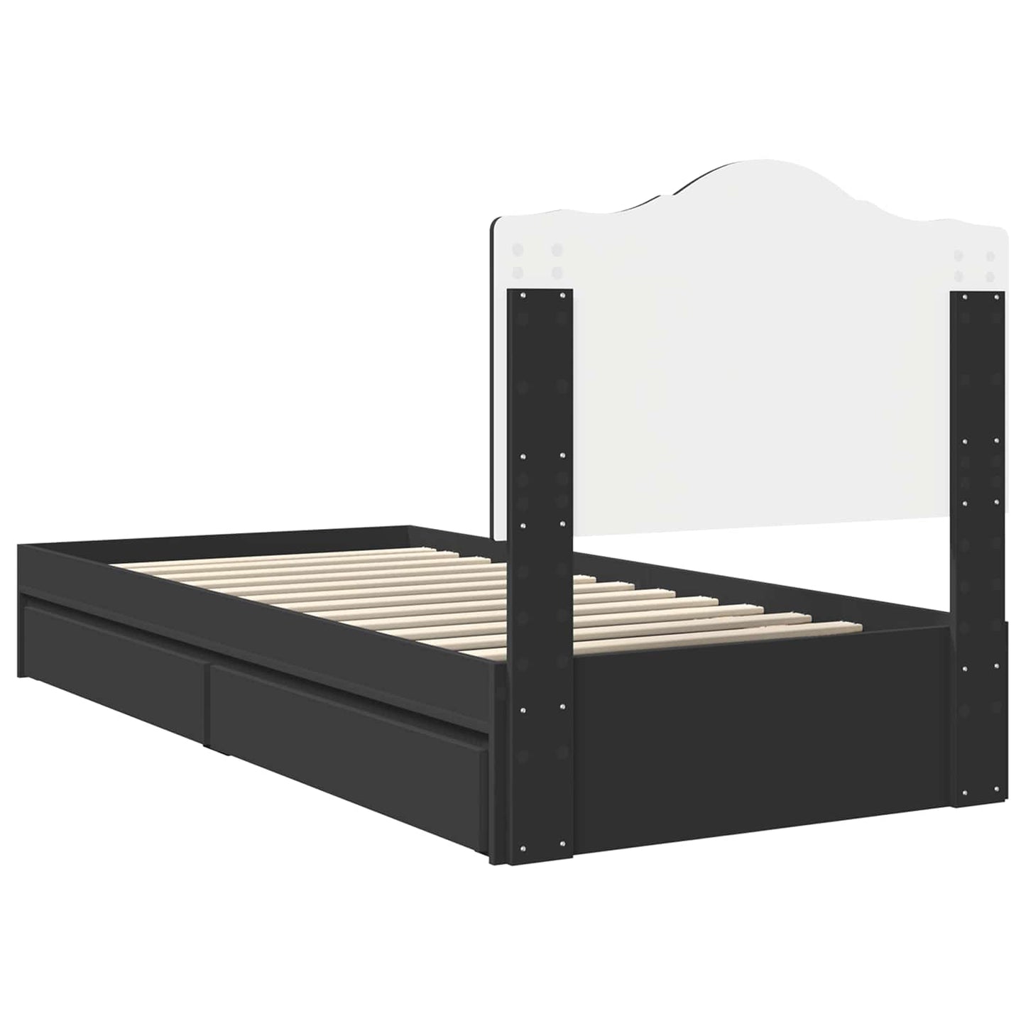 vidaXL Κρεβάτι Αποθήκης Μαύρο 70 x 190 cm Επεξεργασμένο ξύλο