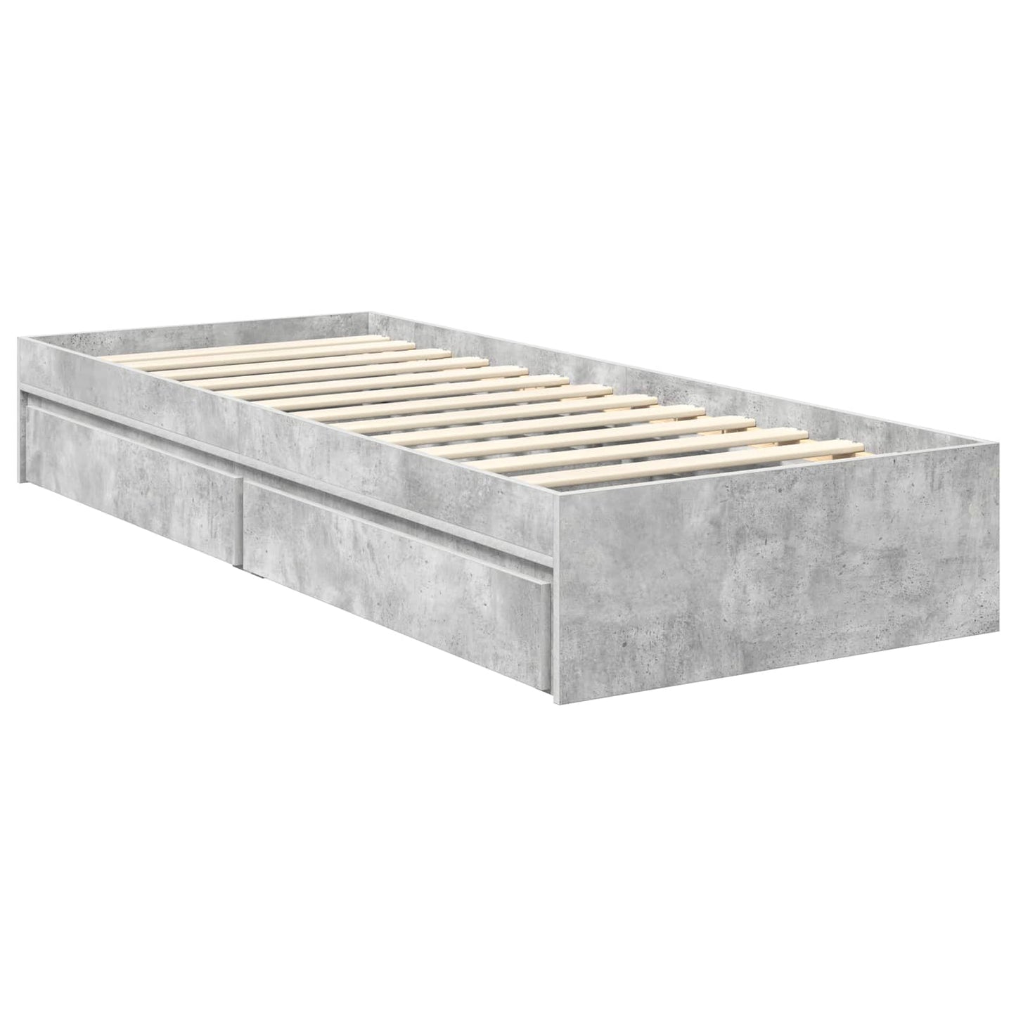 vidaXL Κρεβάτι Αποθήκης Σκυρόδεμα Γκρι 70 x 190 cm Επεξεργασμένο ξύλο