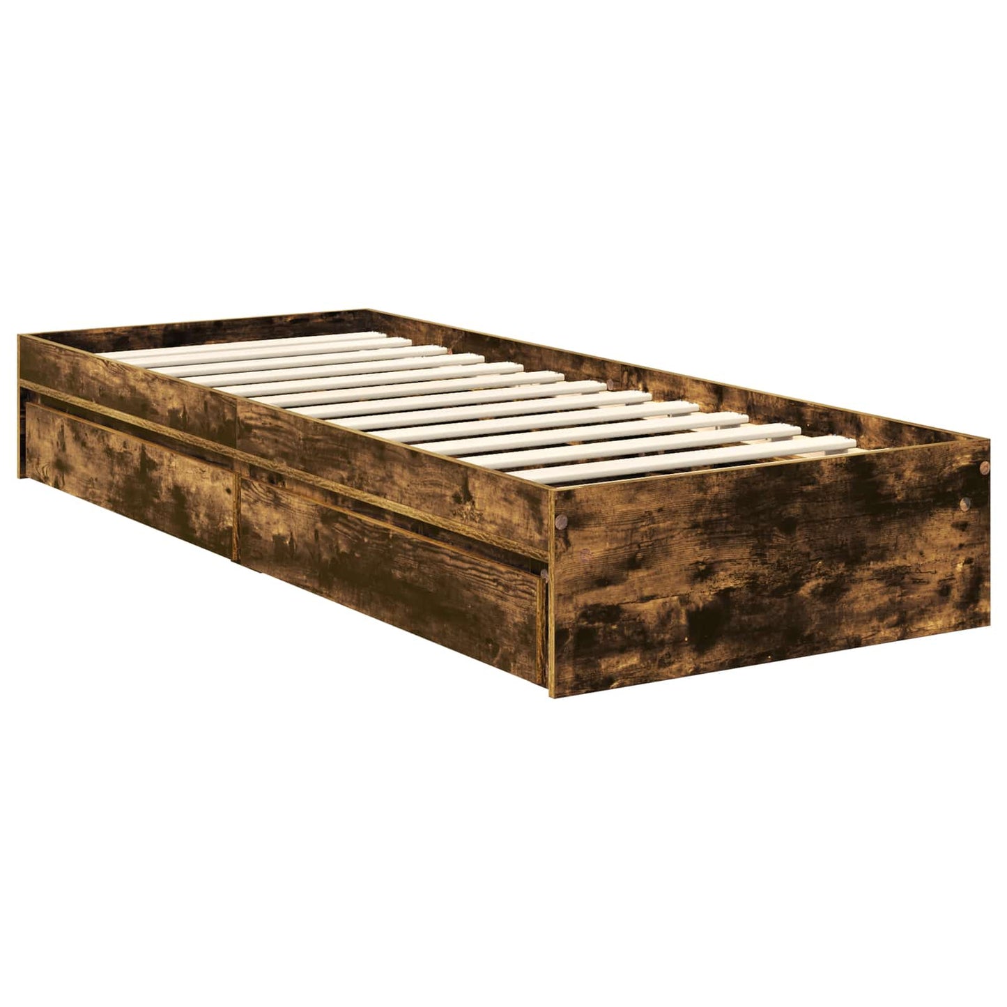vidaXL Κρεβάτι Αποθήκης Καπνιστό Δρύς 70 x 190 cm Επεξεργασμένο ξύλο