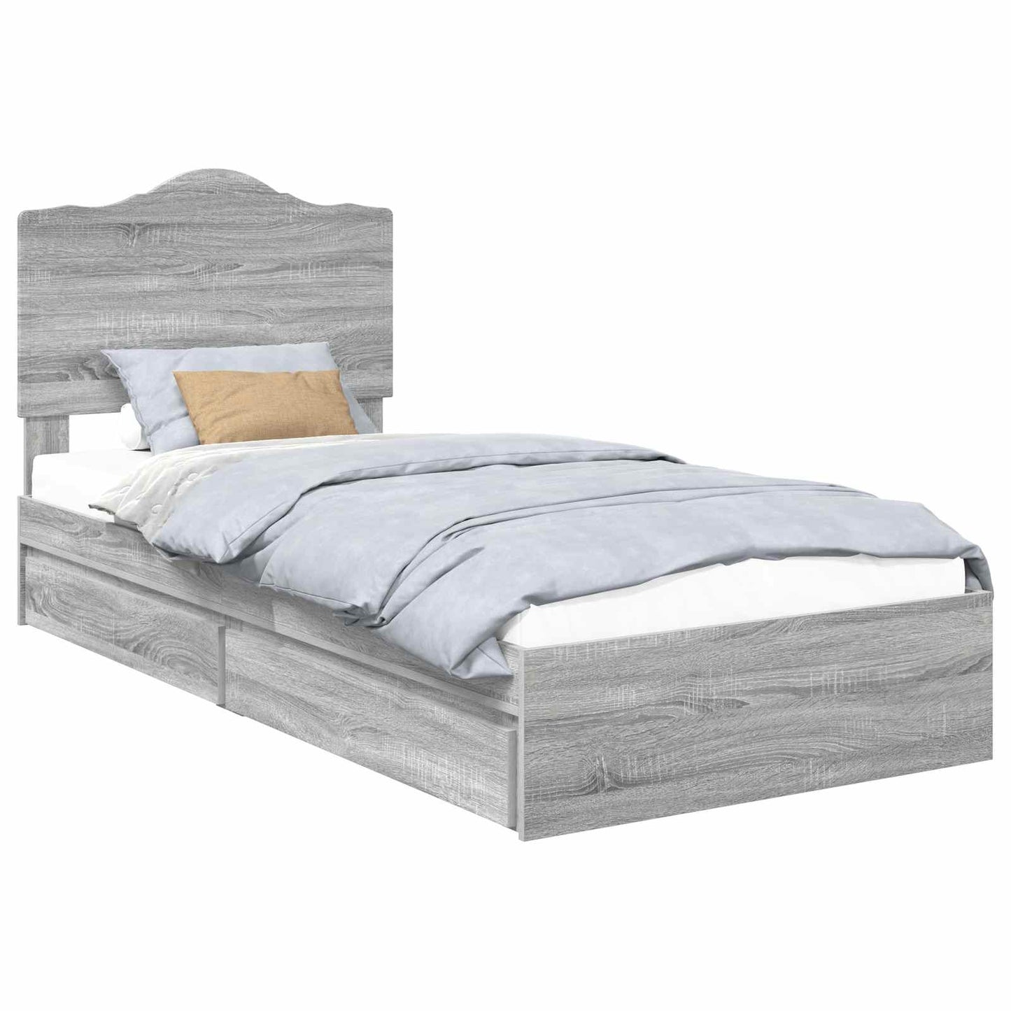 vidaXL Κρεβάτι Αποθήκης Γκρίζο Σονομα 70 x 190 cm Επεξεργασμένο ξύλο