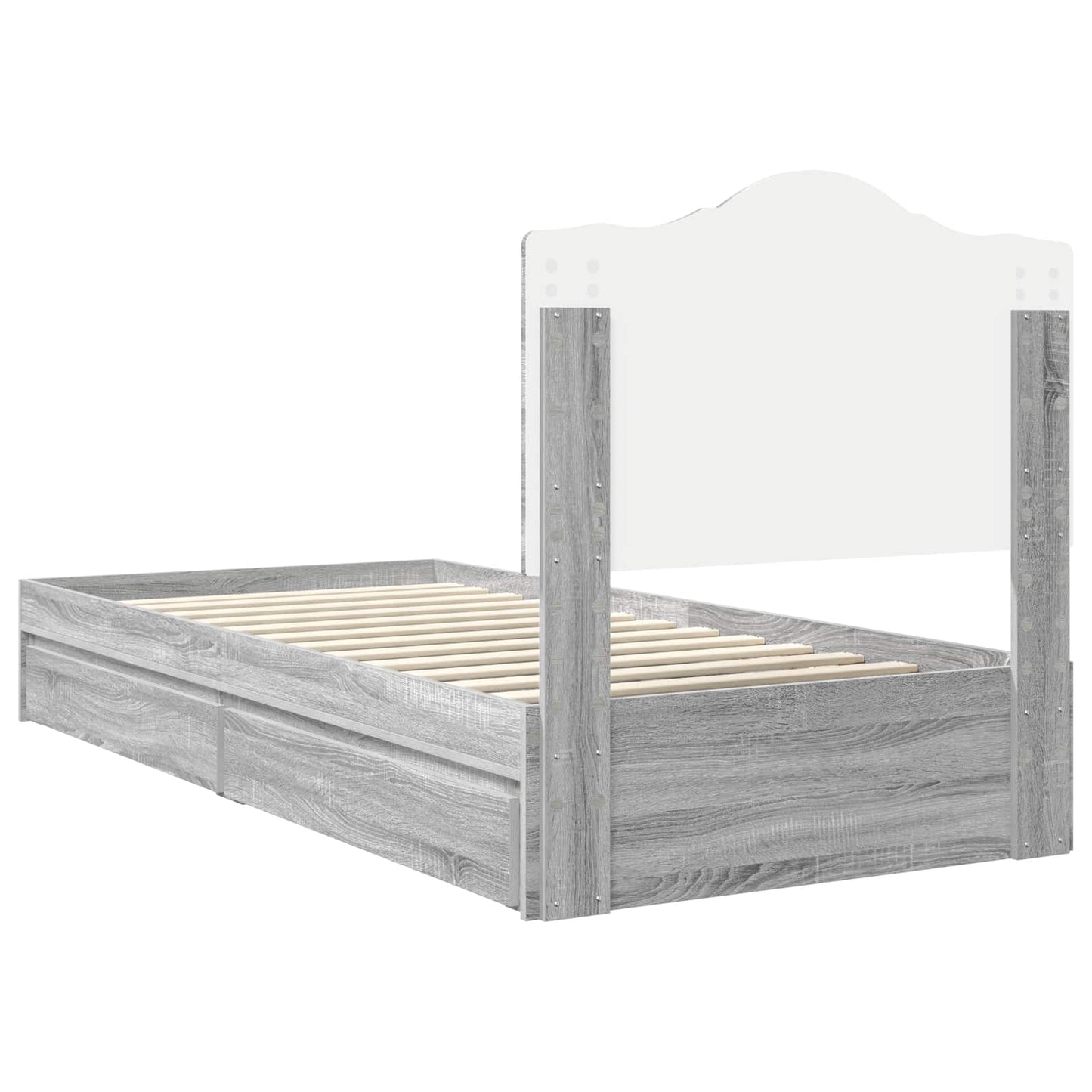 vidaXL Κρεβάτι Αποθήκης Γκρίζο Σονομα 70 x 190 cm Επεξεργασμένο ξύλο