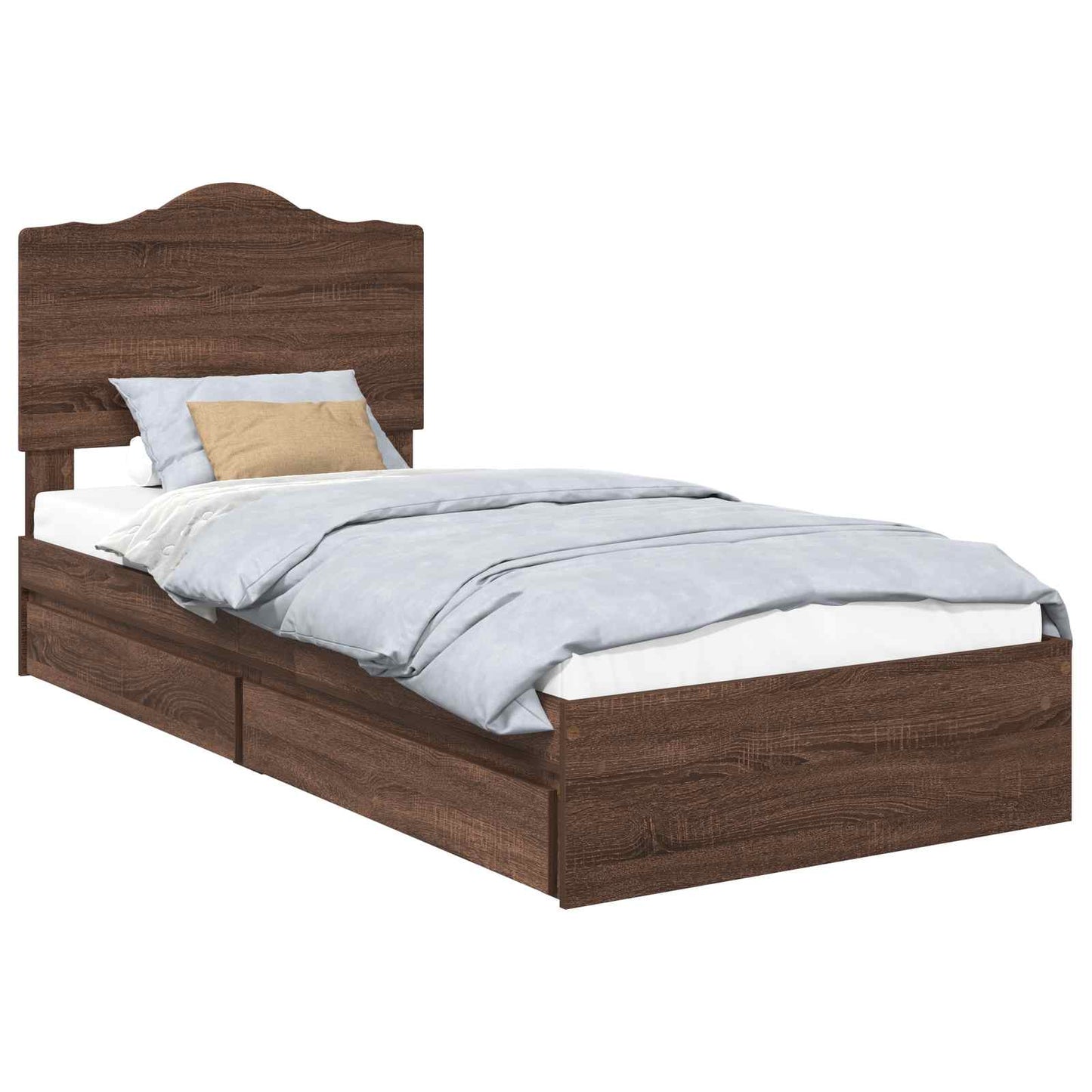 vidaXL Κρεβάτι Αποθήκης Καφέ δρυς 70 x 190 cm Επεξεργασμένο ξύλο