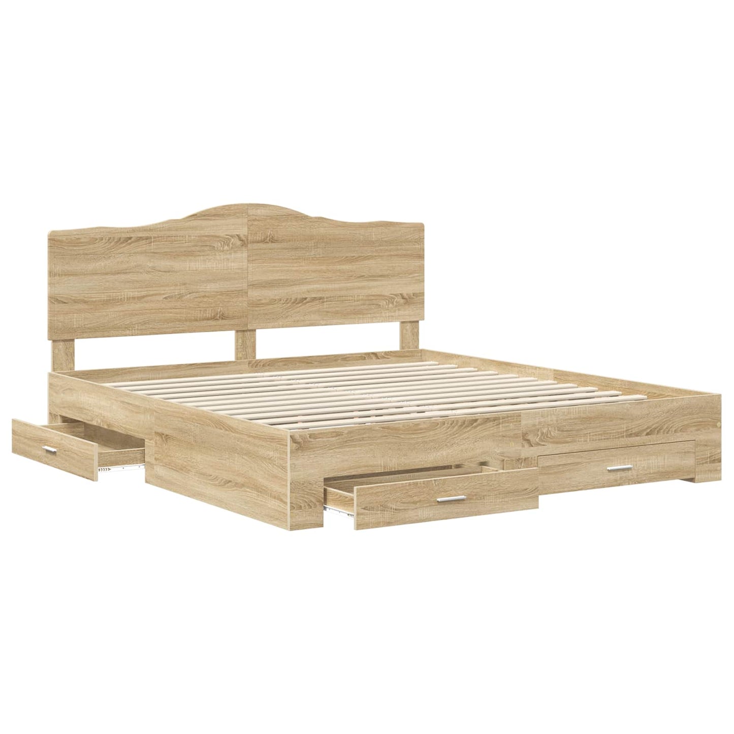 vidaXL Σκελετός Κρεβατιού Δρύς Sonoma 200 x 200 cm Επεξεργασμένο ξύλο