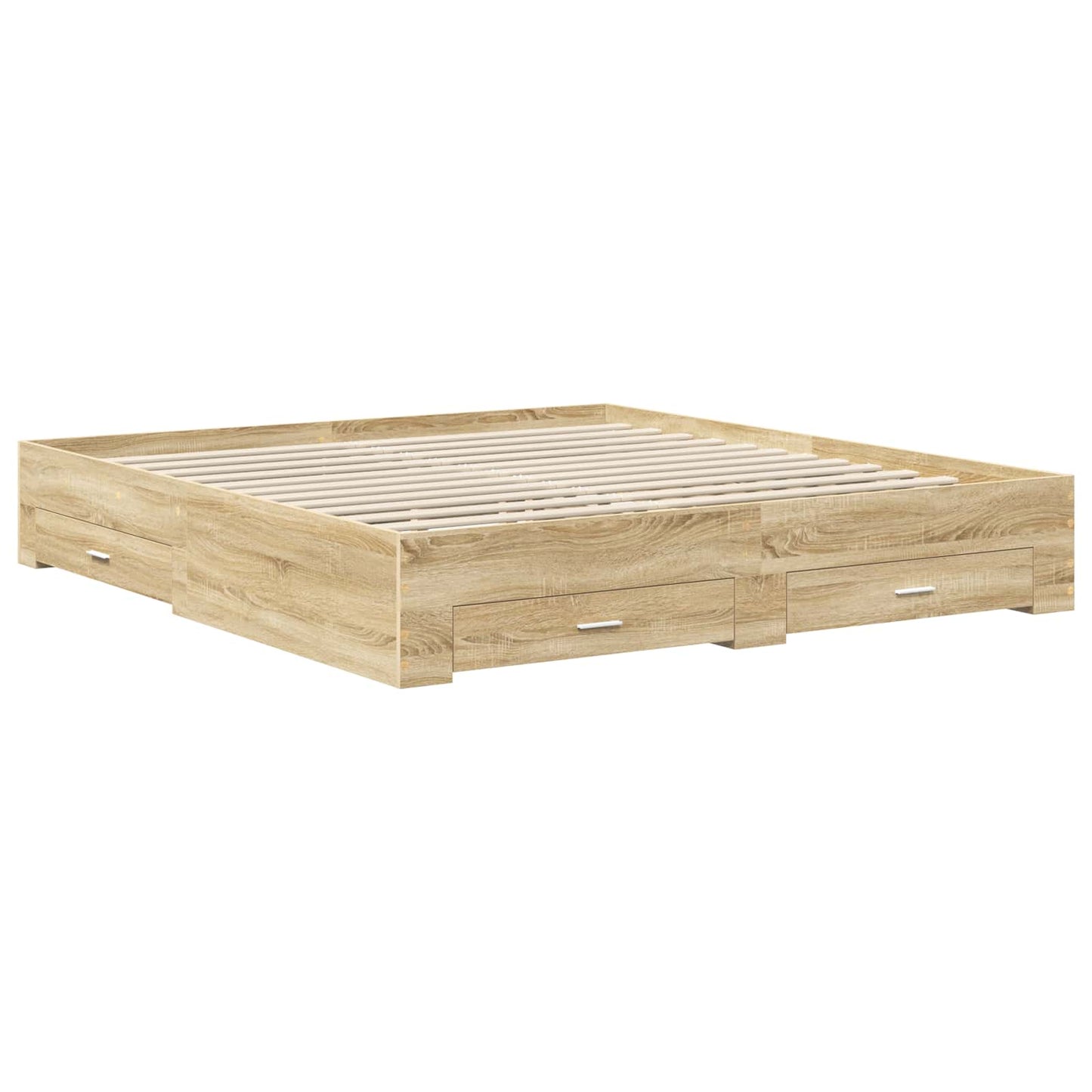 vidaXL Σκελετός Κρεβατιού Δρύς Sonoma 200 x 200 cm Επεξεργασμένο ξύλο