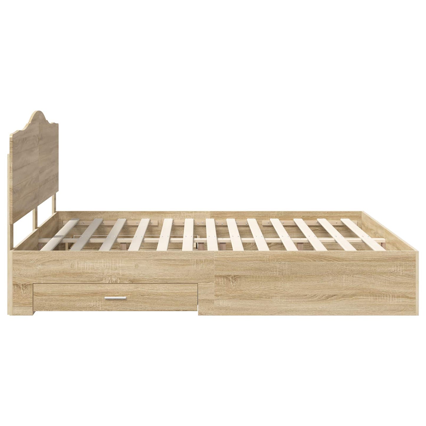 vidaXL Σκελετός Κρεβατιού Δρύς Sonoma 200 x 200 cm Επεξεργασμένο ξύλο