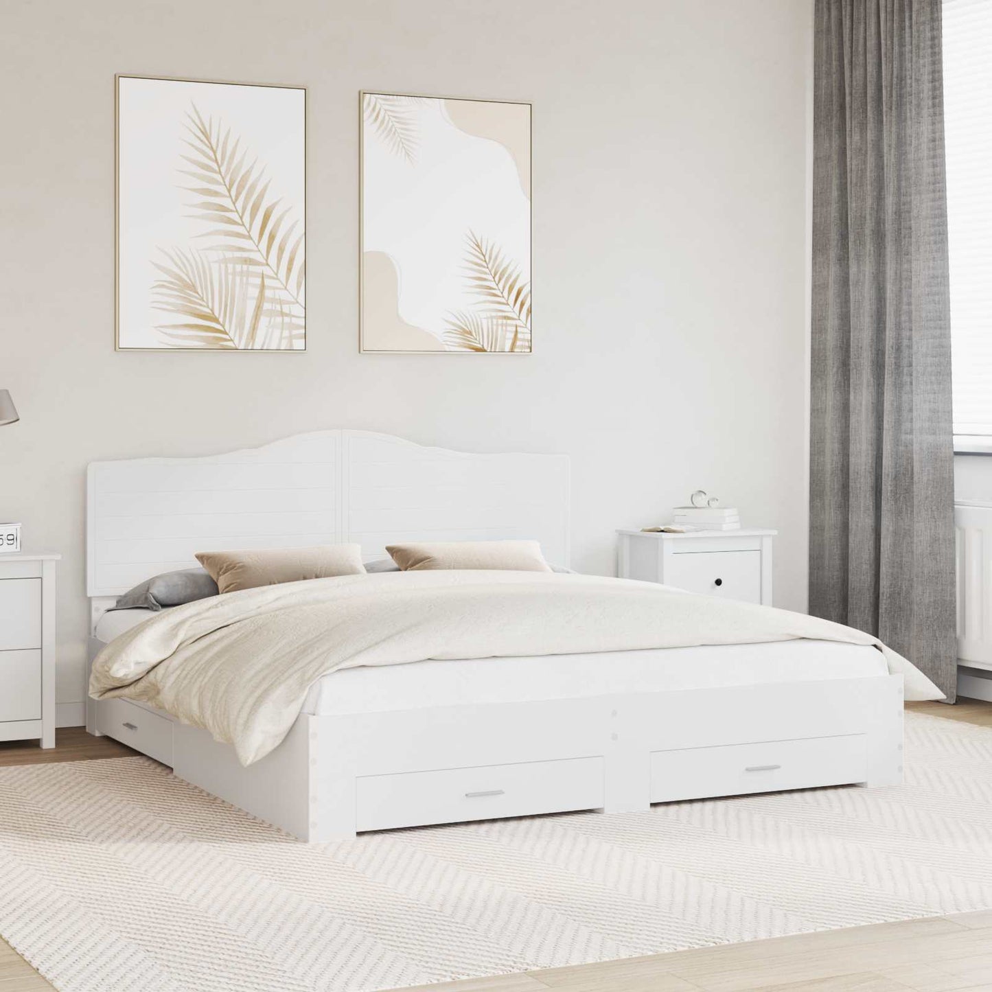 vidaXL Σκελετός Κρεβατιού Λευκό 180 x 200 cm Επεξεργασμένο ξύλο