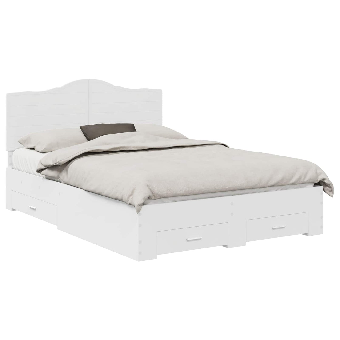 vidaXL Σκελετός Κρεβατιού Λευκό 160 x 200 cm Επεξεργασμένο ξύλο