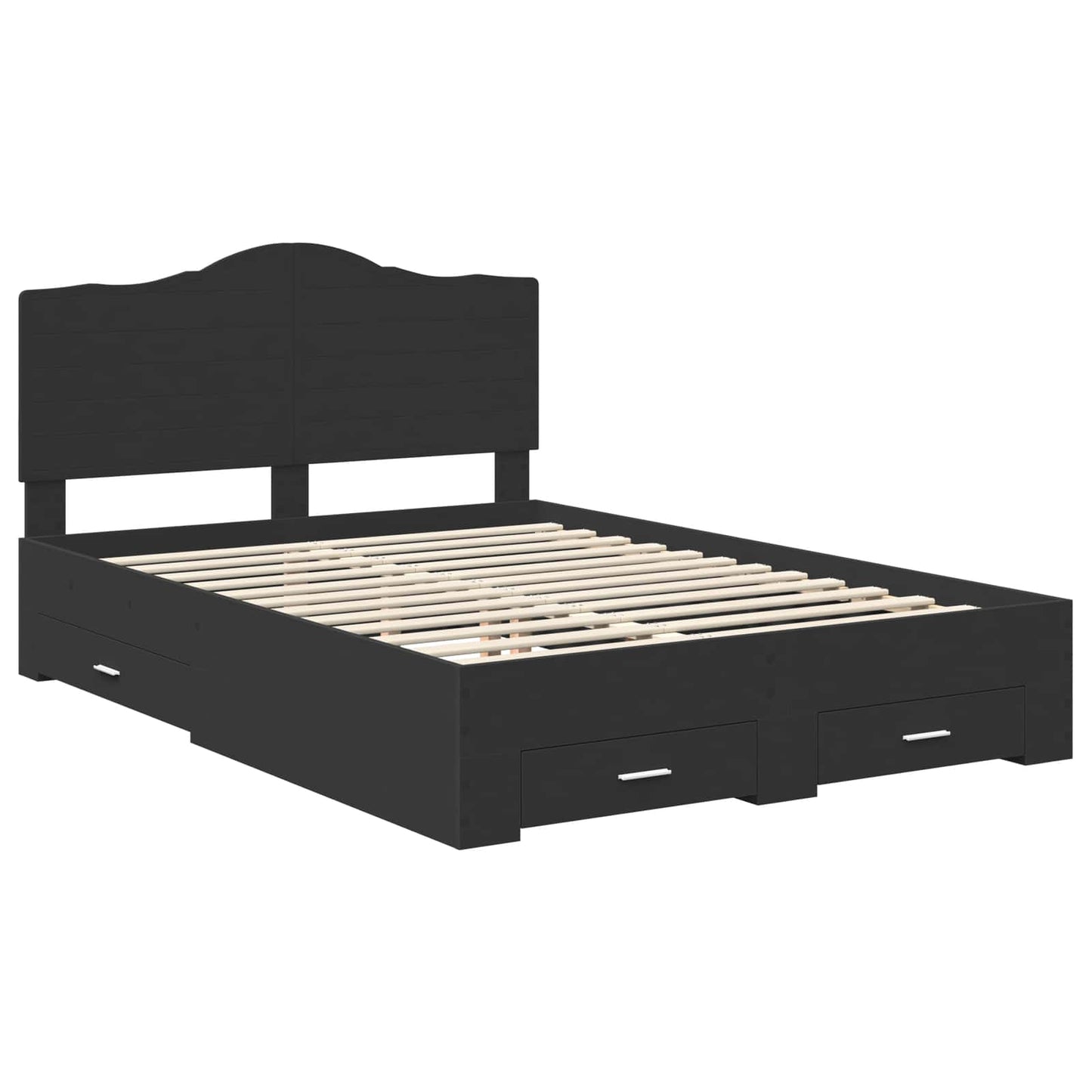 vidaXL Σκελετός Κρεβατιού Μαύρο 140 x 190 cm Επεξεργασμένο ξύλο