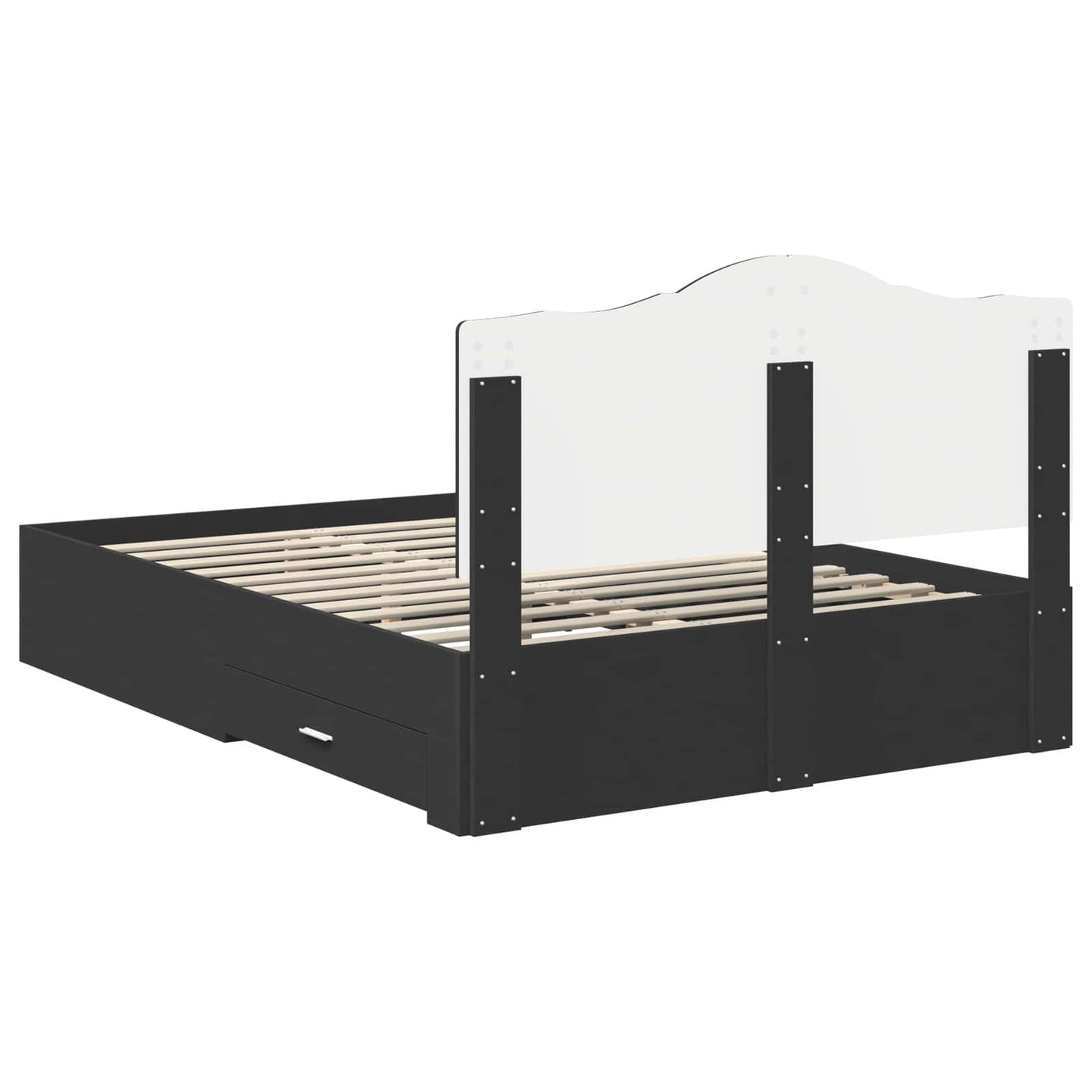 vidaXL Σκελετός Κρεβατιού Μαύρο 140 x 190 cm Επεξεργασμένο ξύλο